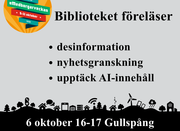 Gullspångs biblioteks föreläsning under e-Medborgarveckan
