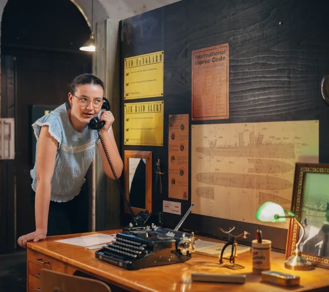 Grupp deltagare i evenemangslokalen Mission Rooms, Karlsborg