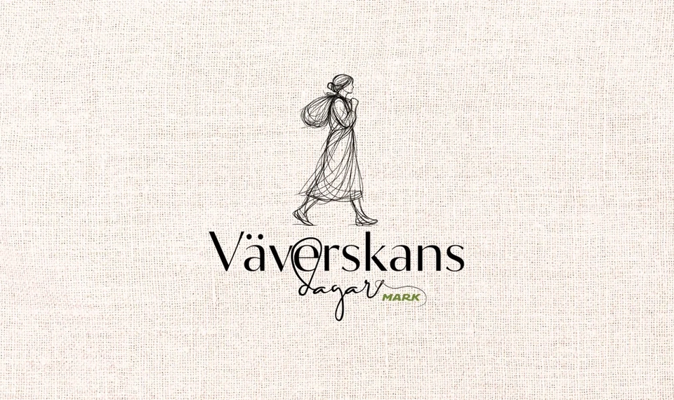 En teckning av en person som går med en tygpåse på axeln.