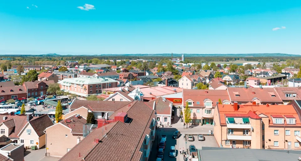 Vy över Tidaholms stad.