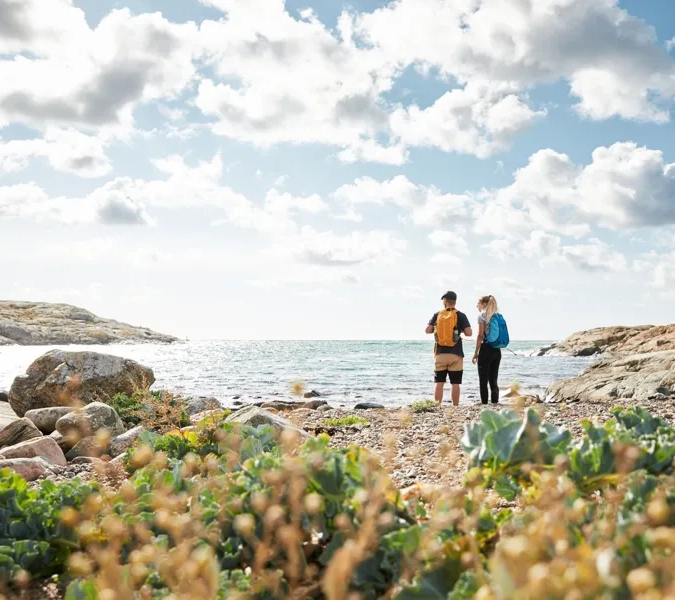 Vandrare på Skärgårdsleden.