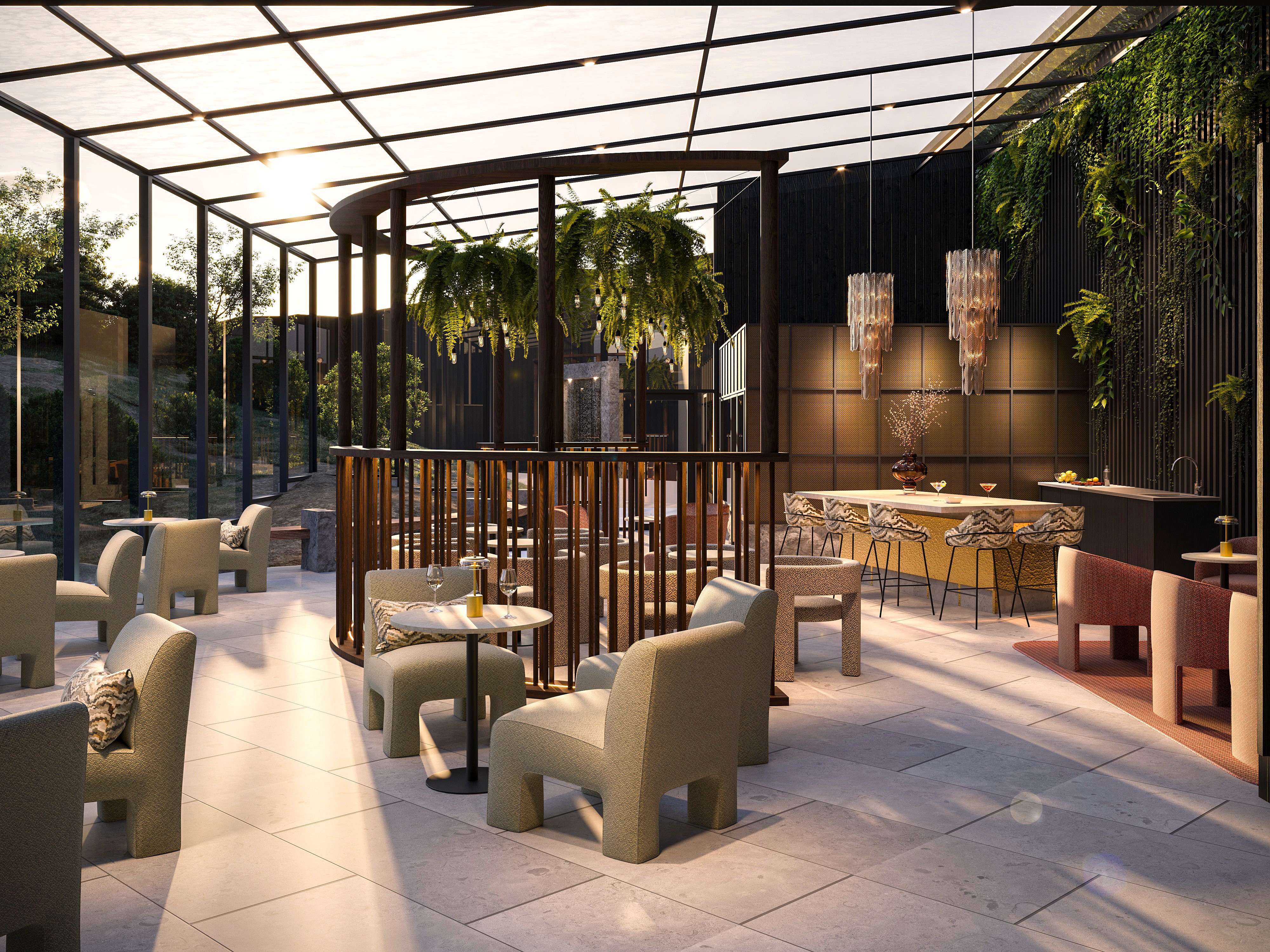 Interiören av VANN Trädgård på VANN Spa Hotell & Konferens