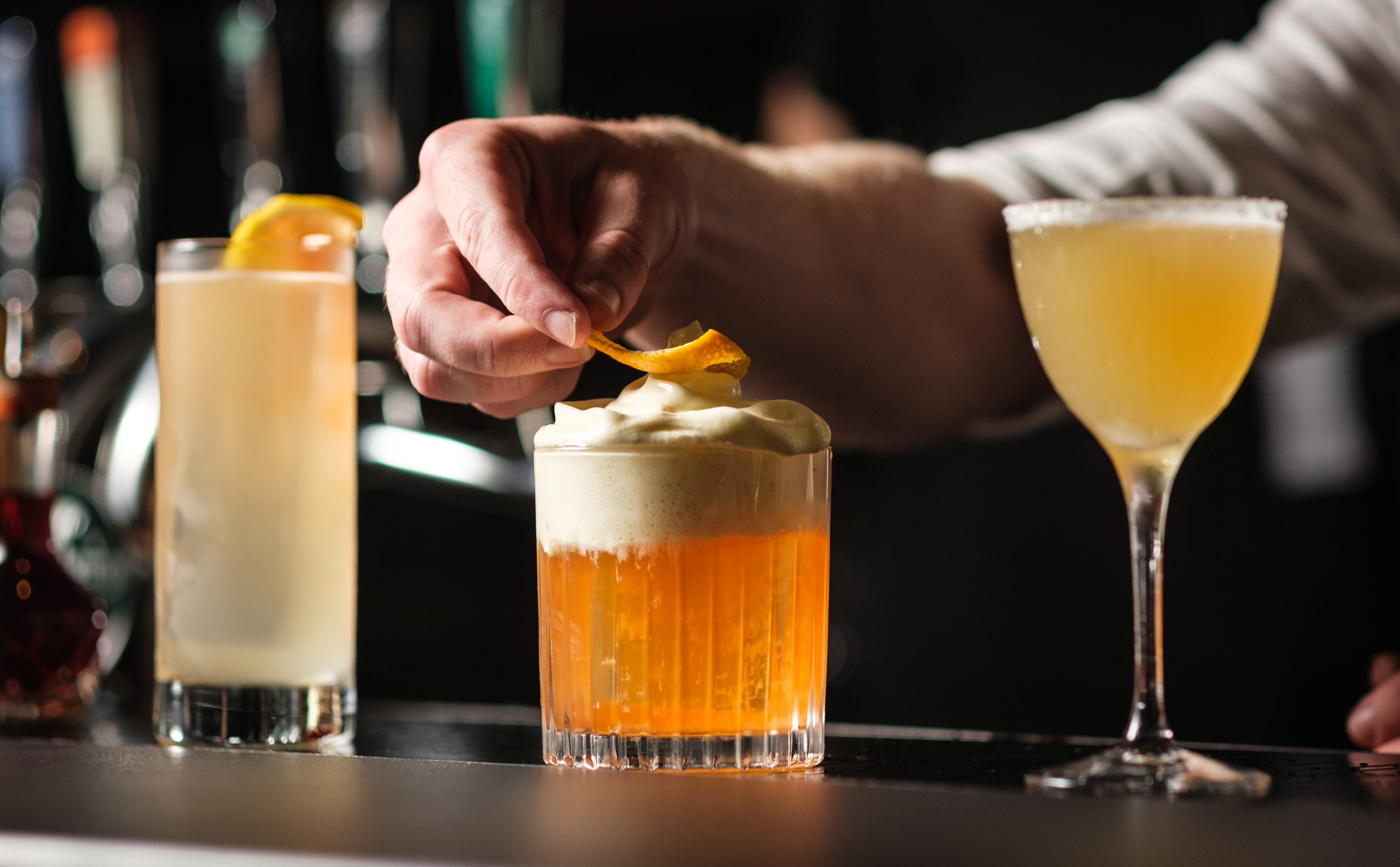 Colorful drinks in the bar at Clarion Hotel Karlatornet