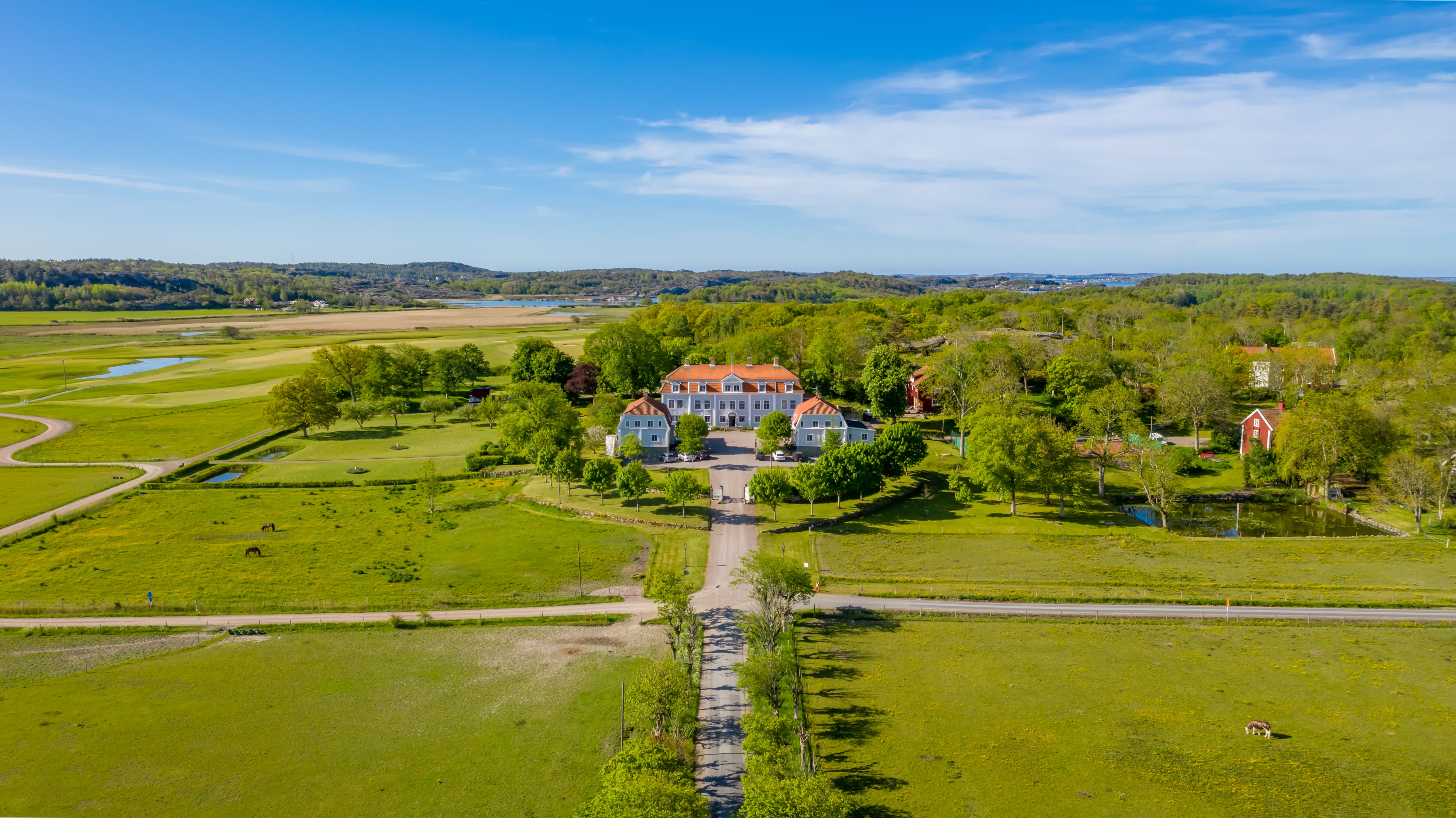 Flygbild över Tofta Herrgård