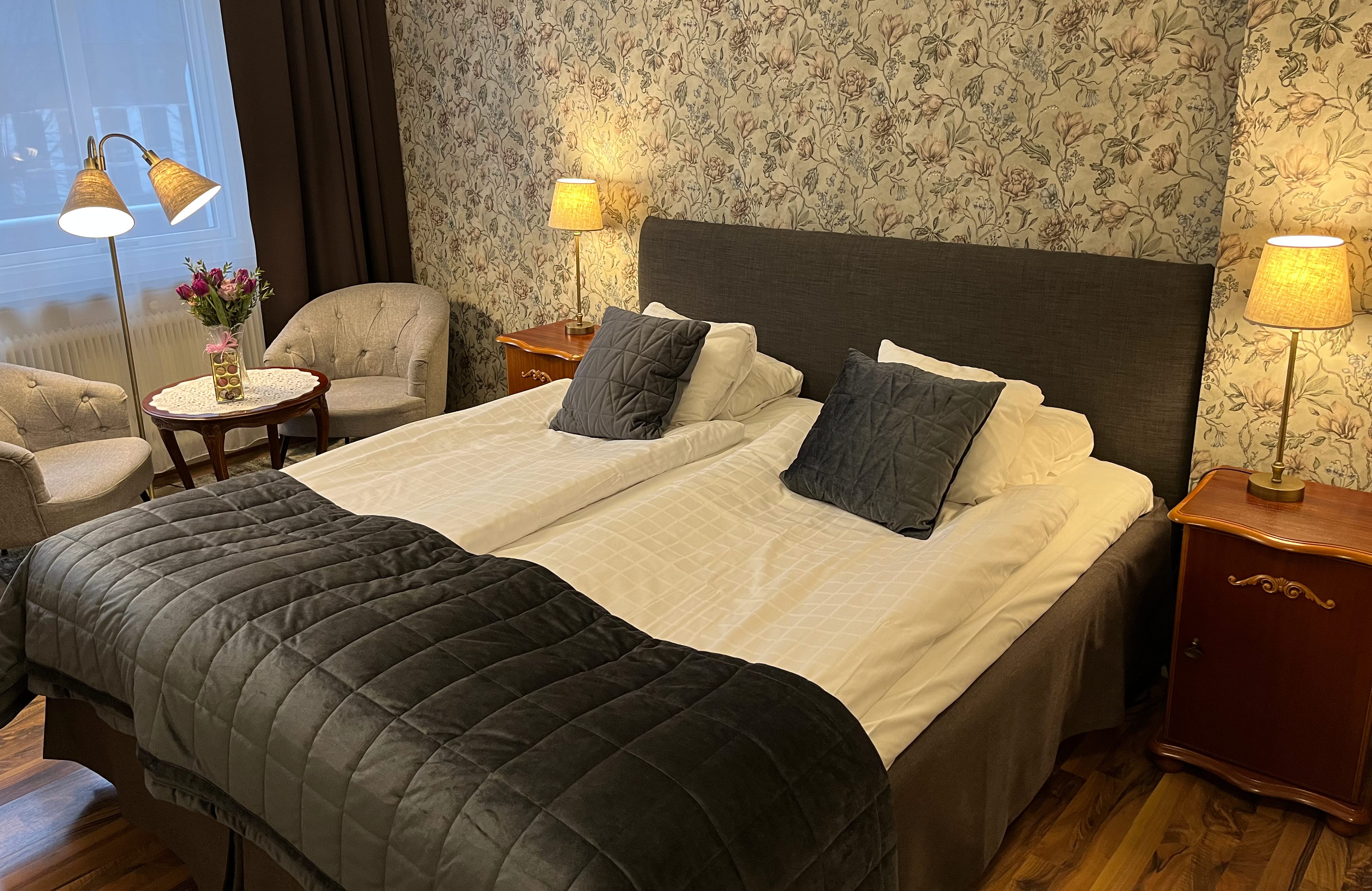 Ett dubbelrum på Hotell Bele