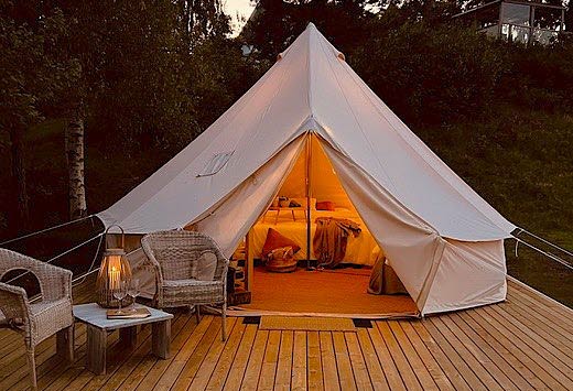 Glamping tent at Nössemark Camping, Café, Guest Harbor & Cabins