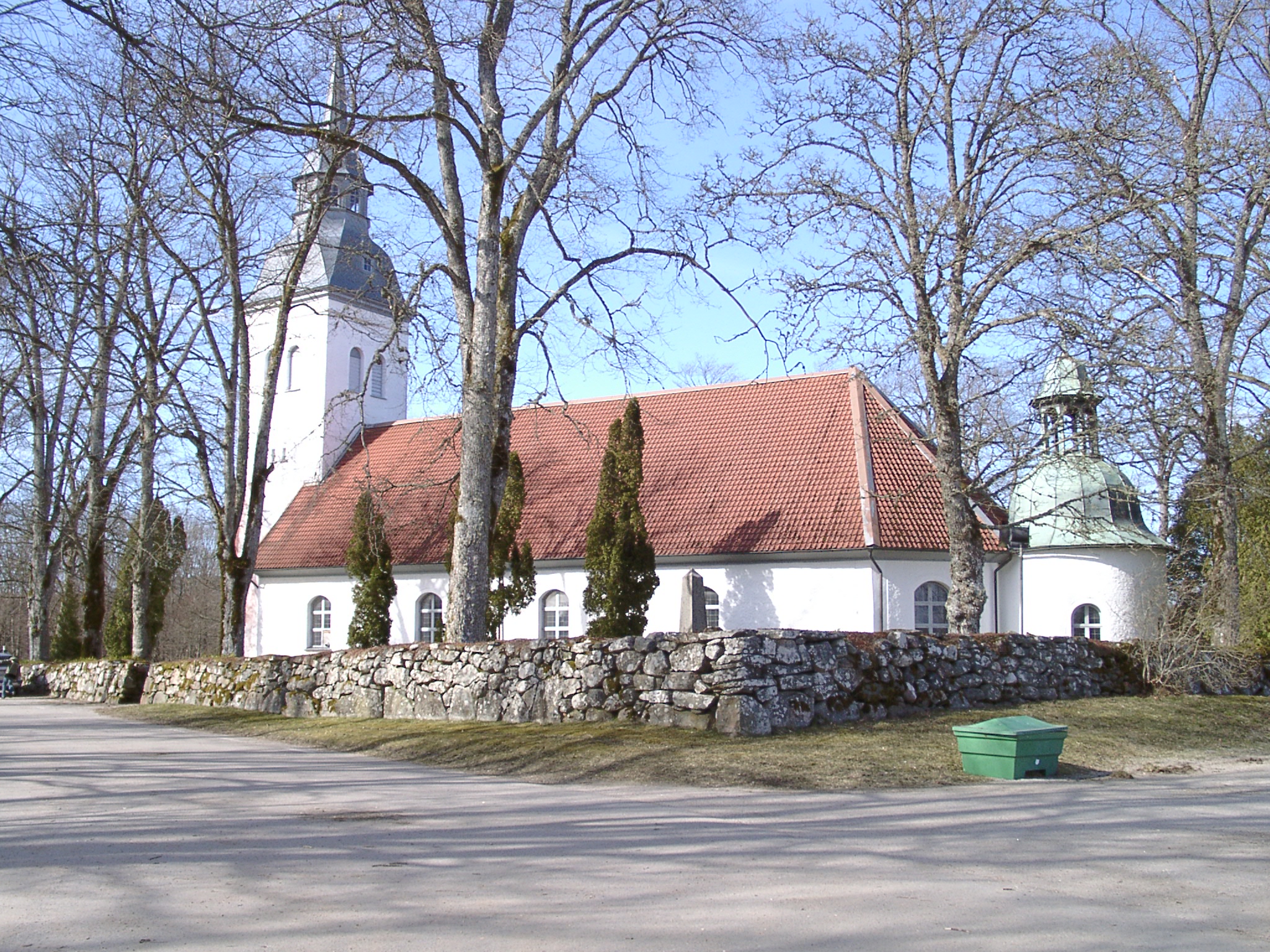 A white church.