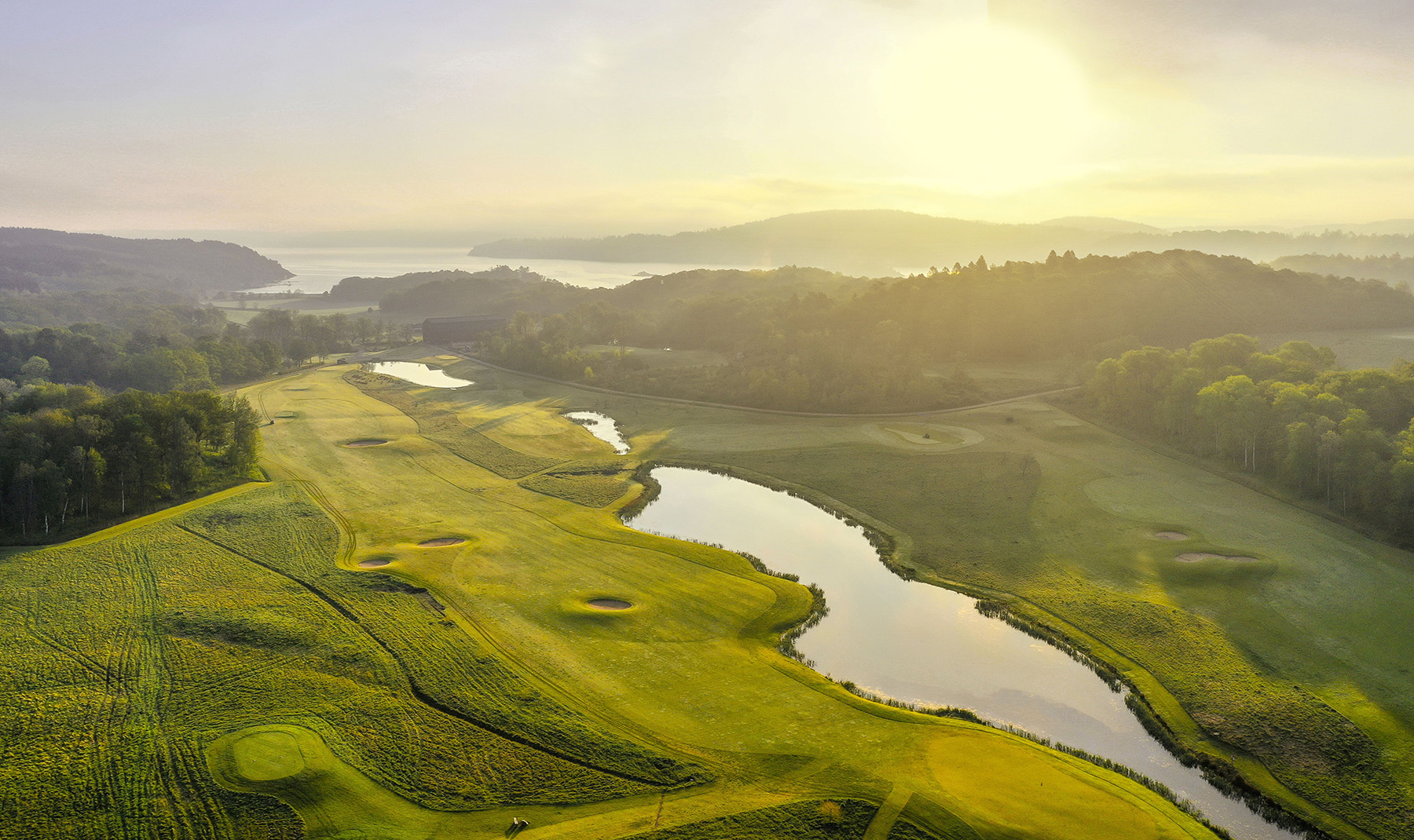 Golfbana set från ovan.