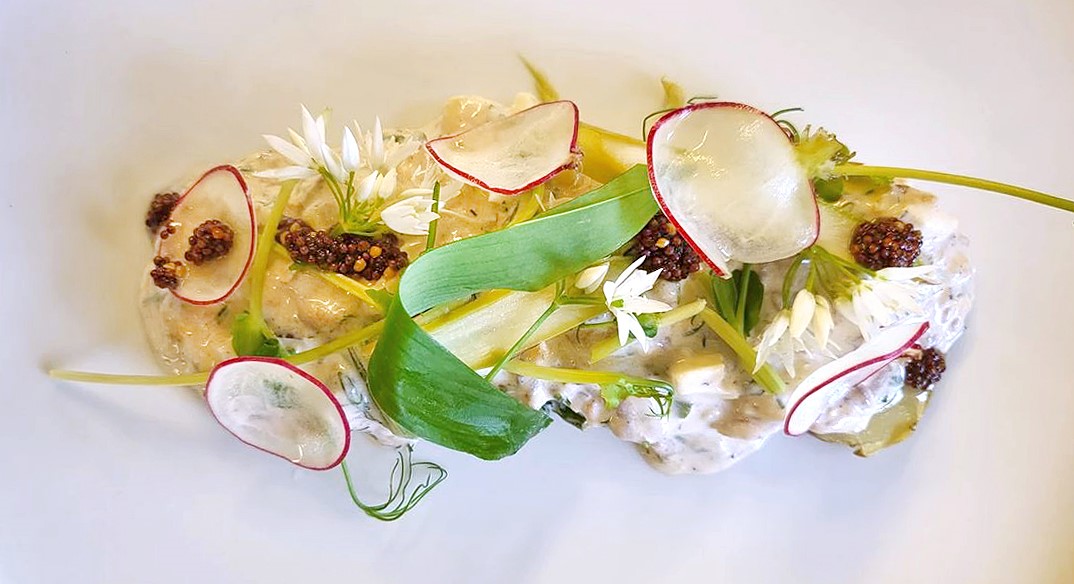 A delicious dish at Hellekis Kök & Trädgårdscafé