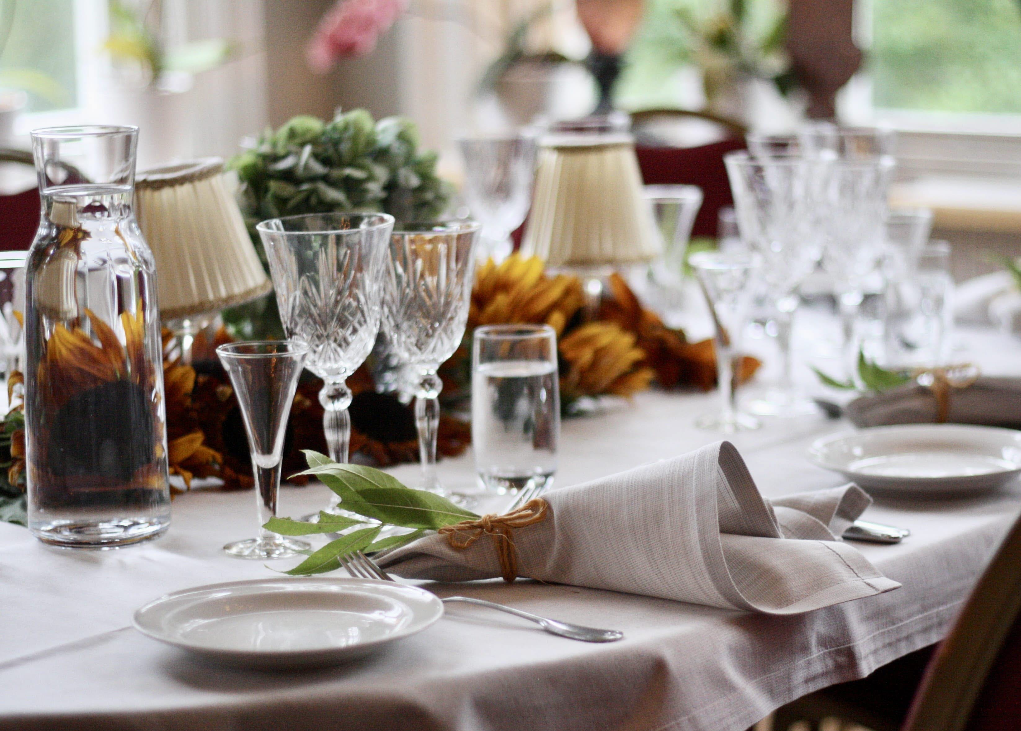 A beautiful set dinner table at Karstorp Säteri
