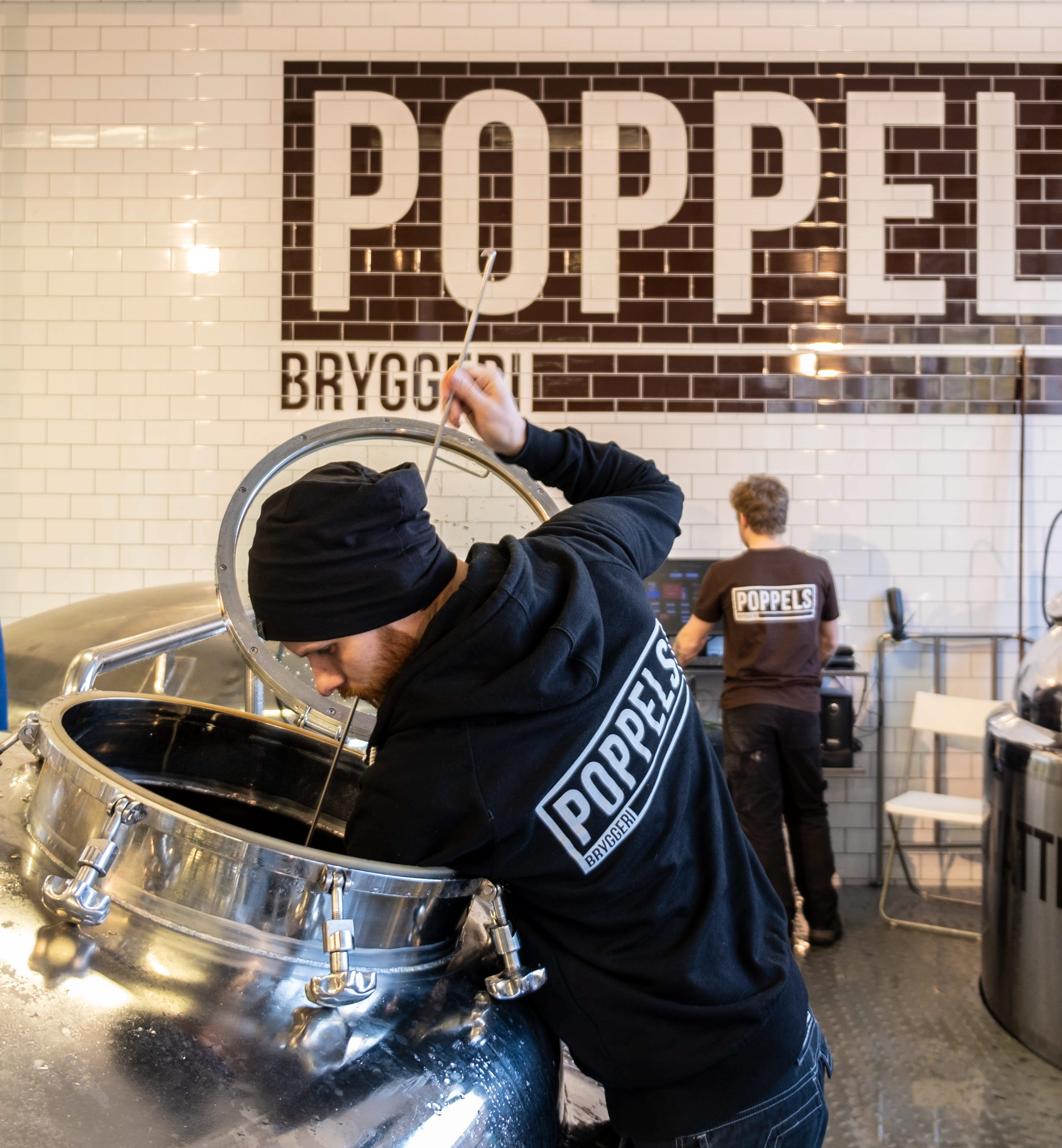 The blend master at work at the micro brewery Poppels Bryggeri.