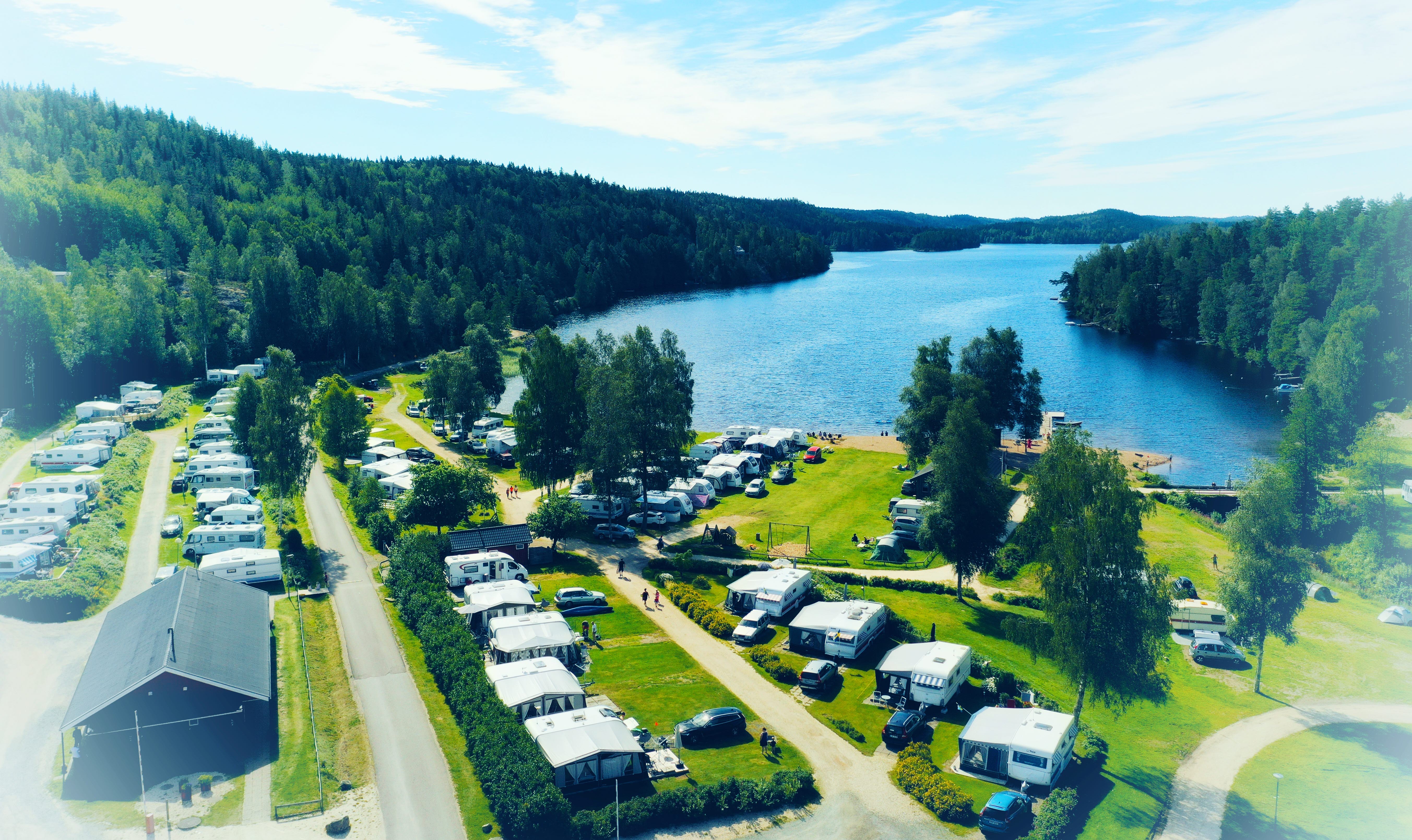 Birdseye view over Ragnerudsjöns Camping
