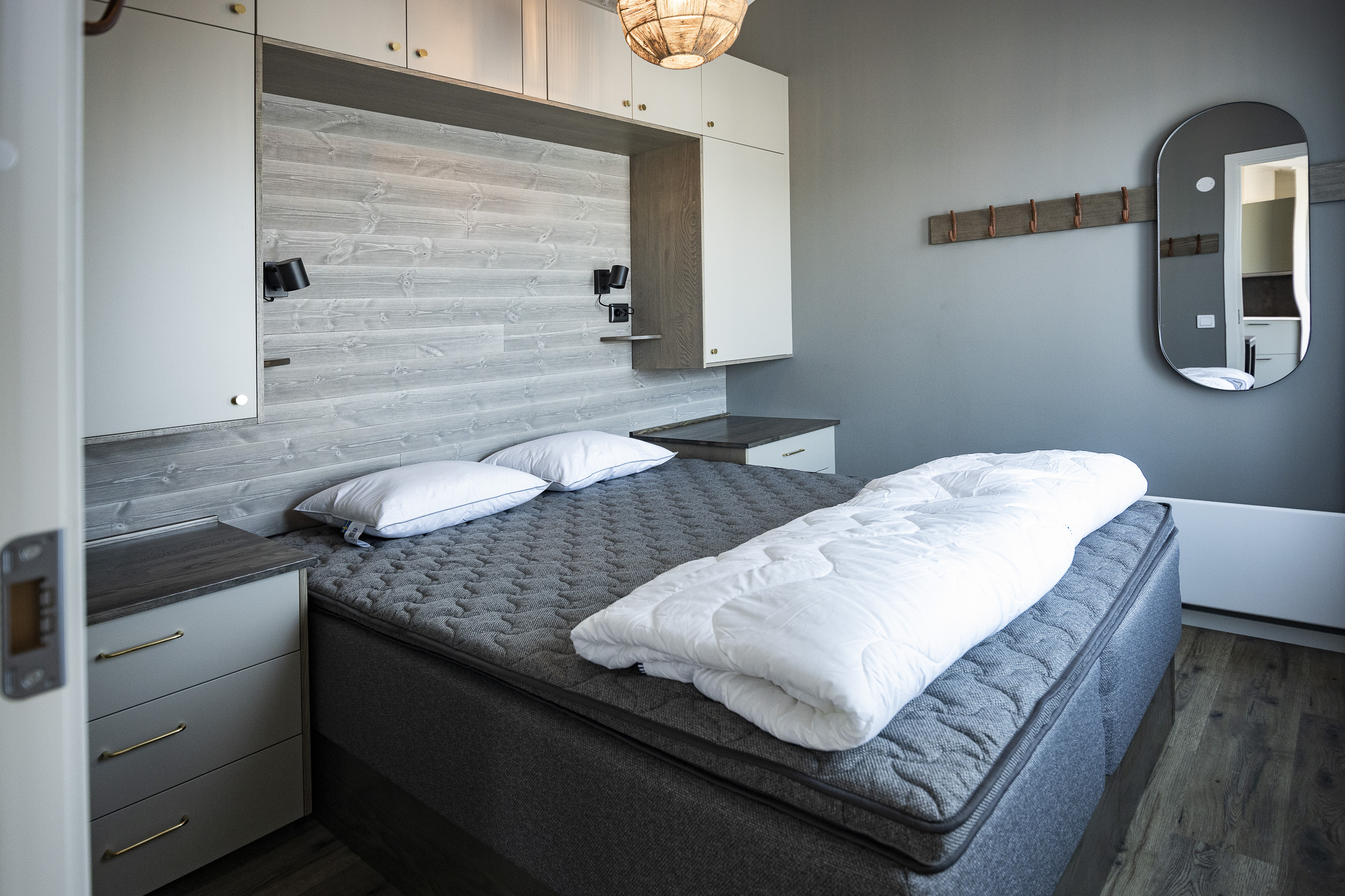 A double bedroom at Ramsvik Stugby & Camping