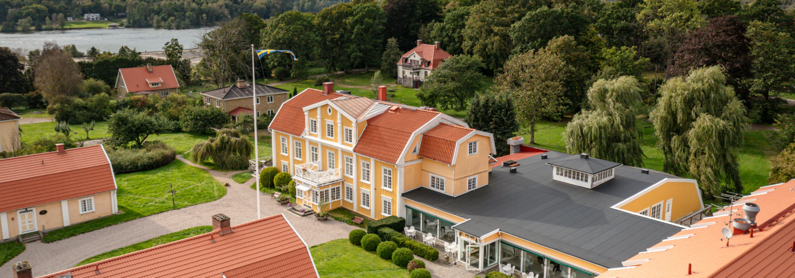 Flygbild över Ronnums Herrgård