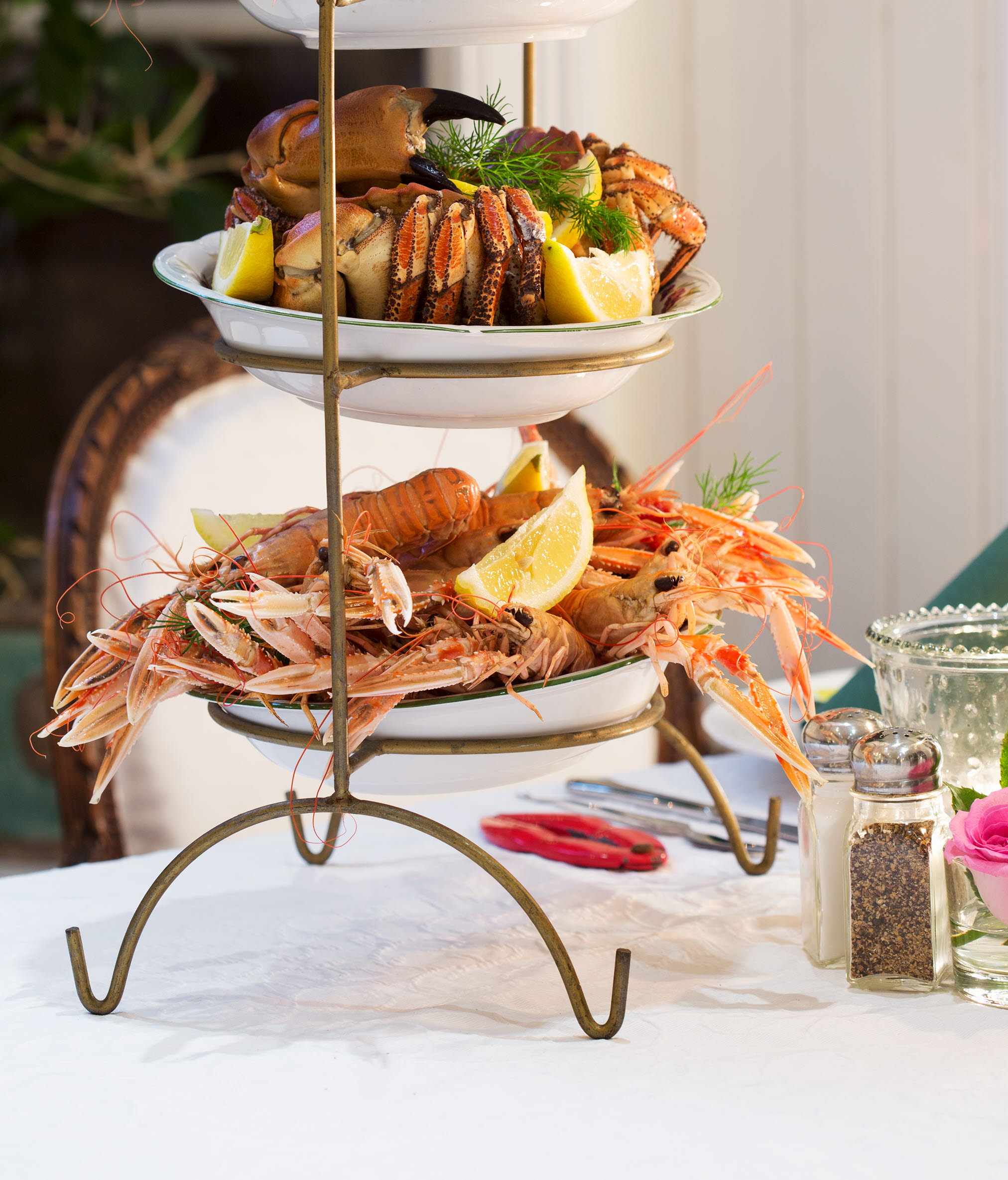 Skaldjursplatå i restaurang Fröken Fridhem på Strandflickorna Hotell & Konferens