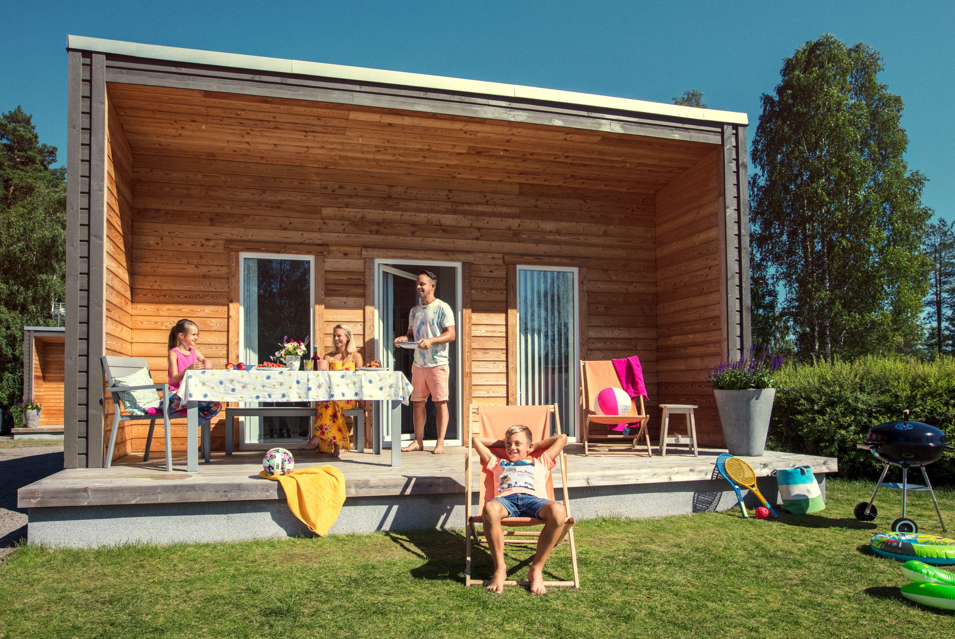 Premiumstuga på Skara Sommarland Camping.