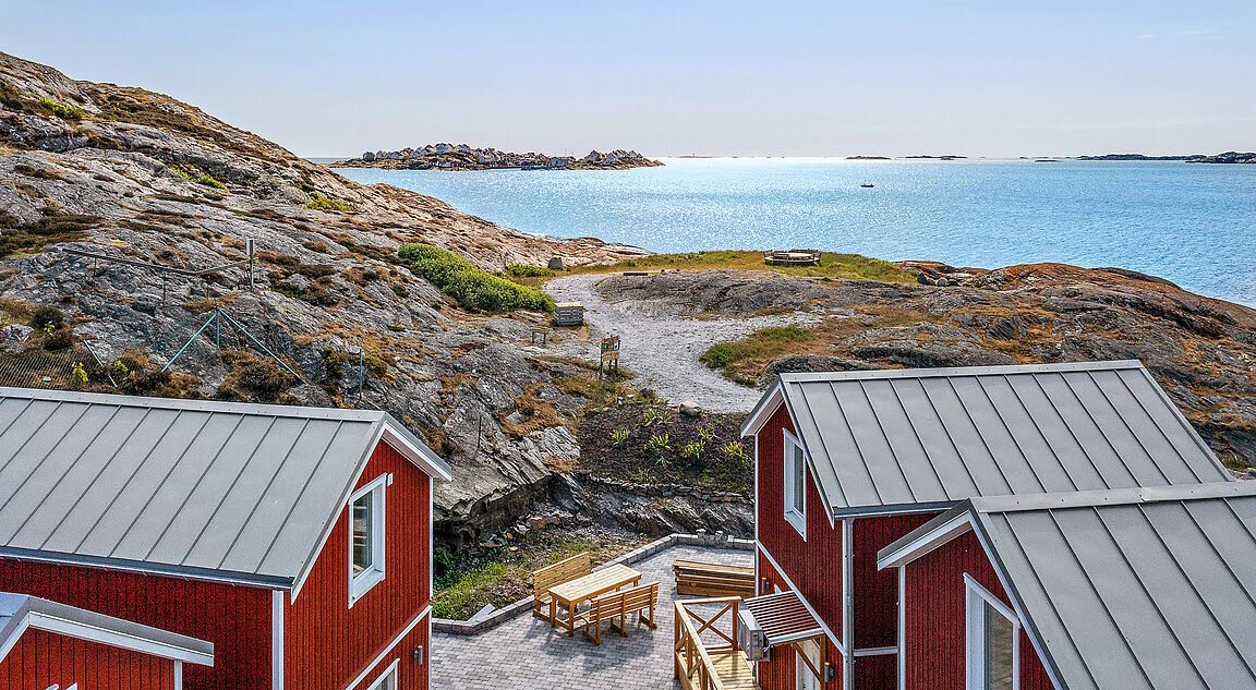 Vacker havsutsikt över Dyröns Värdshus stugor