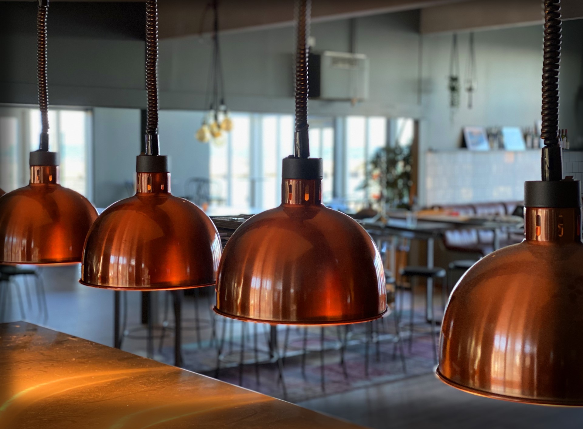 Värmelampor på Restaurang Bryggan