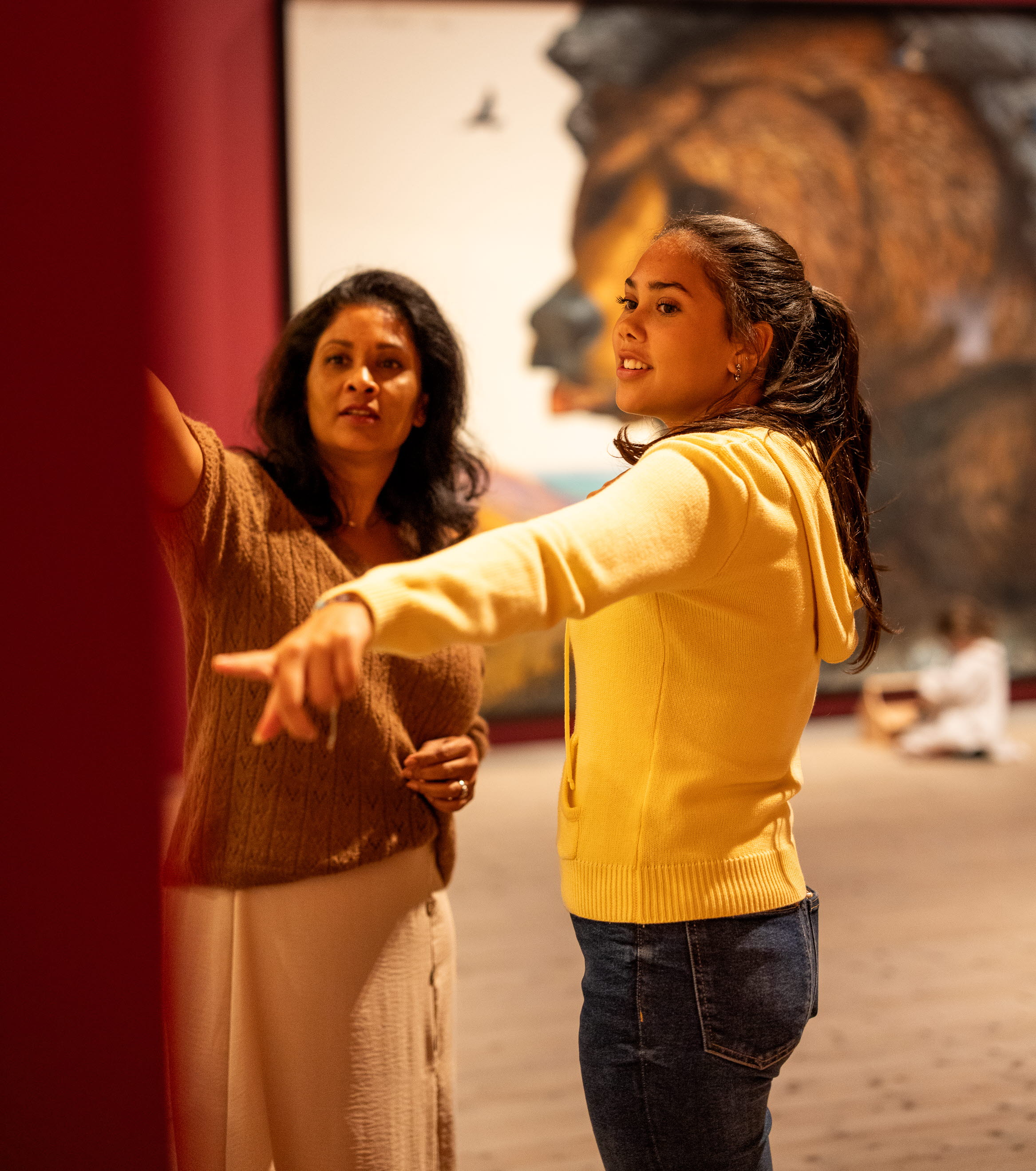 Visitors to a museum