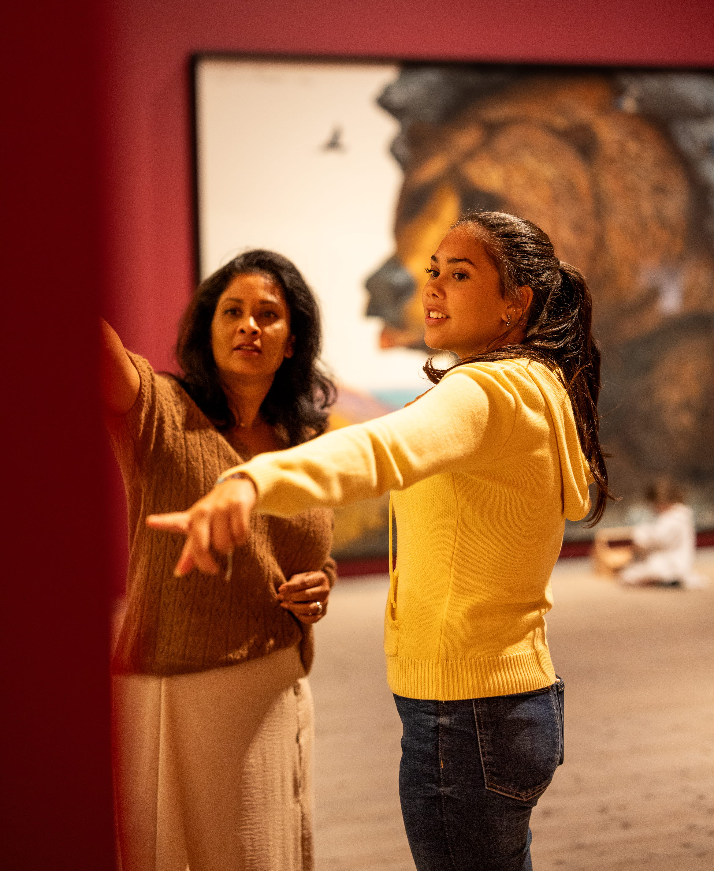 Besökare på ett muesum