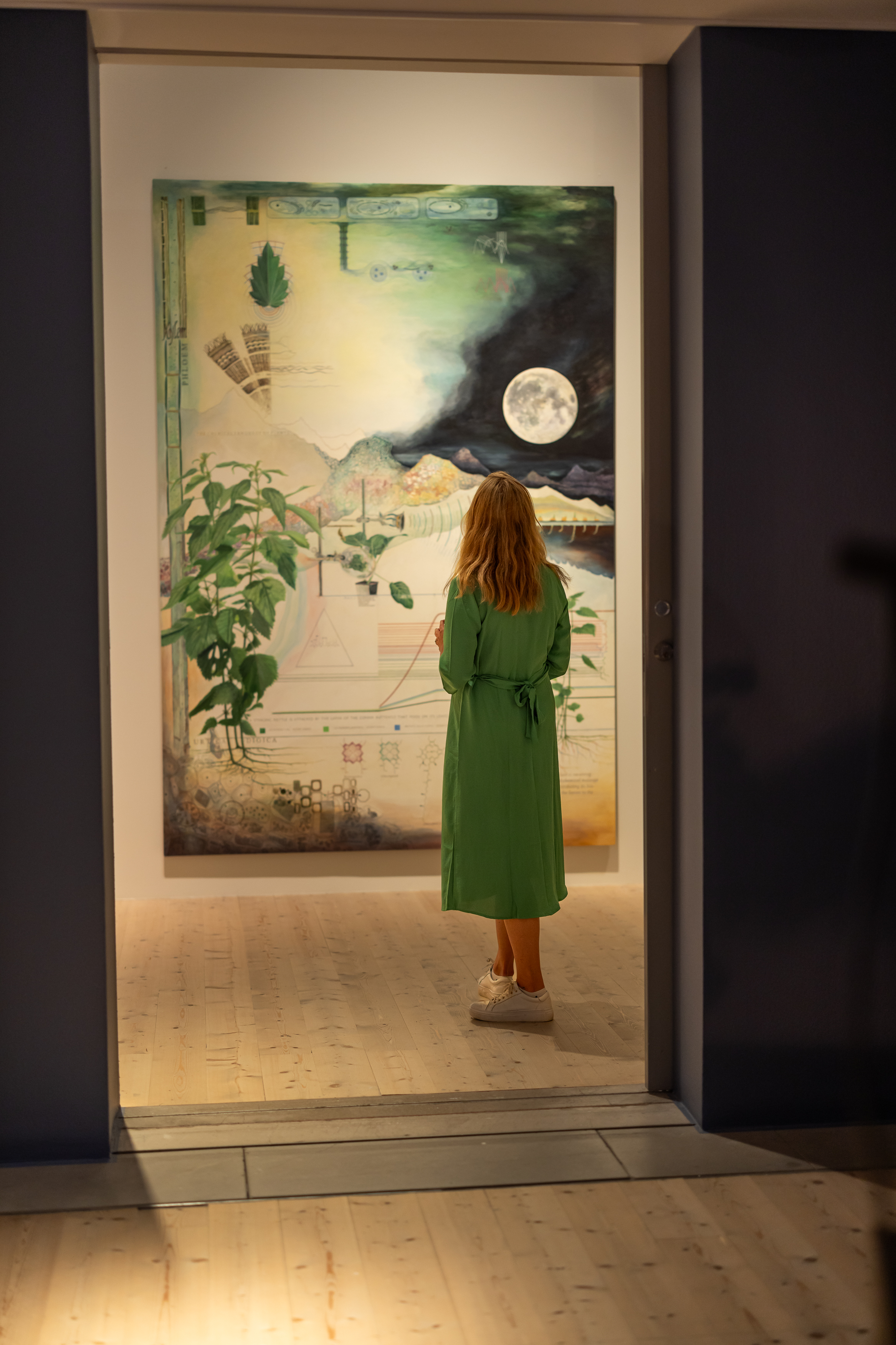 Visitors to a museum