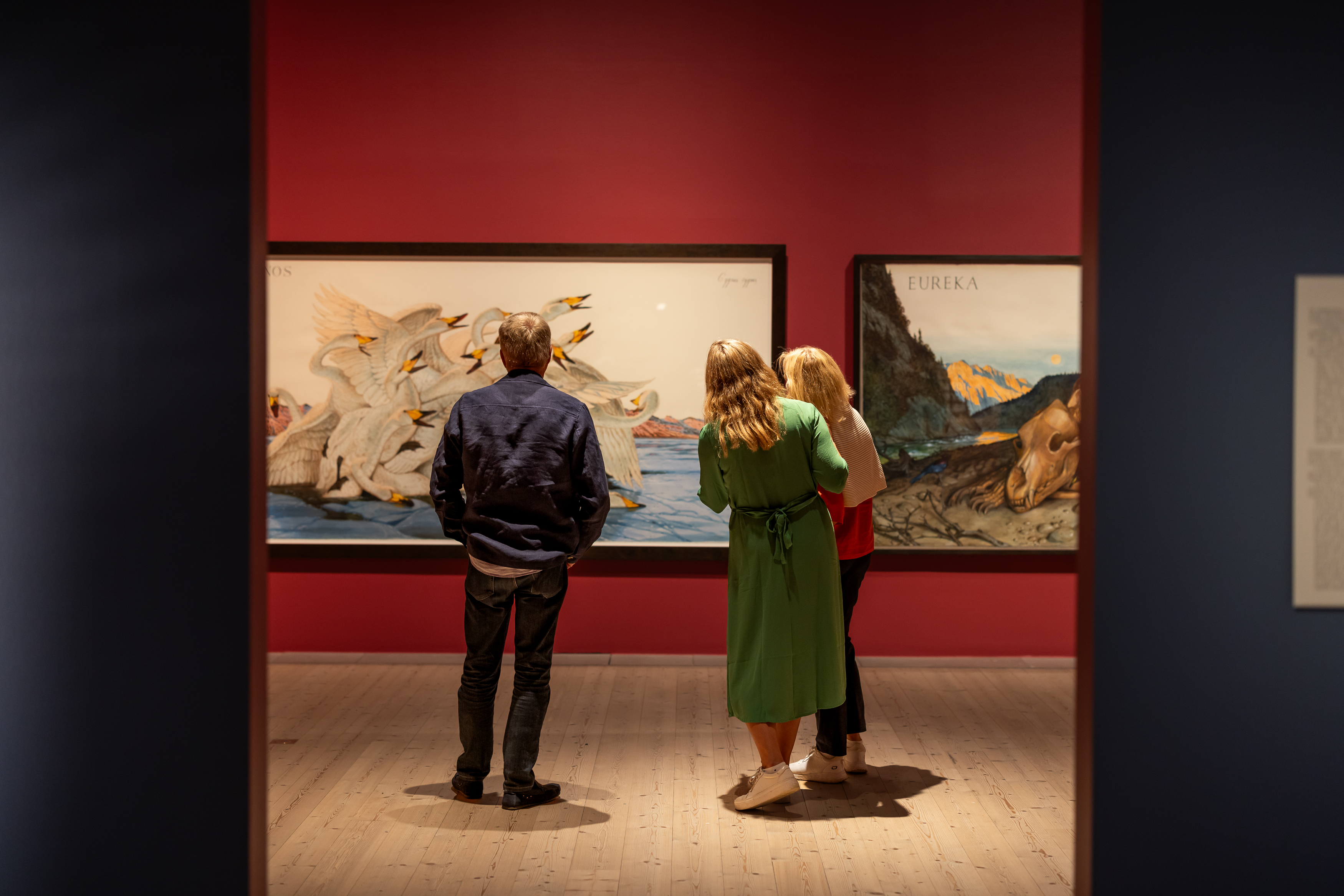 Visitors to a museum