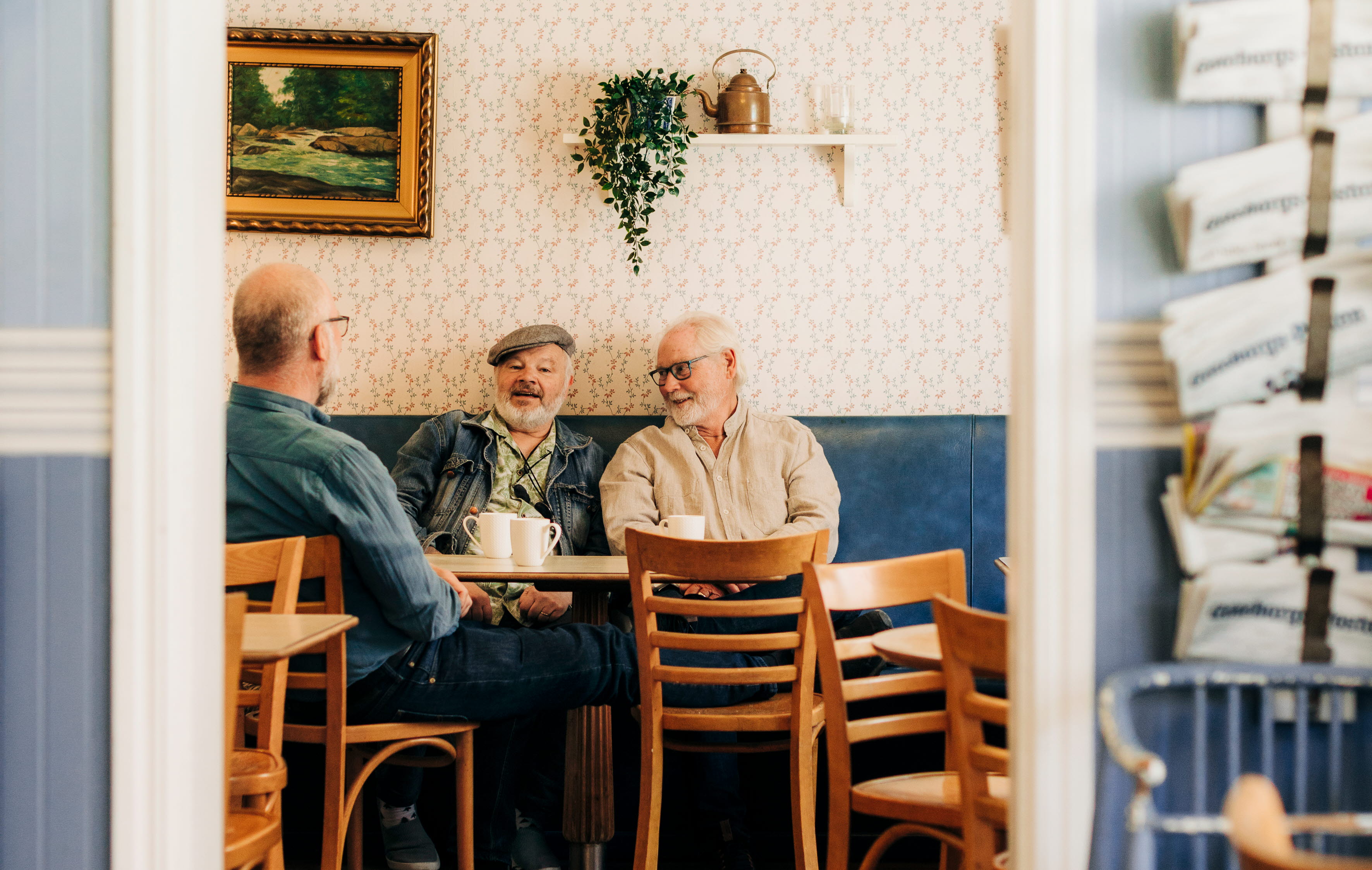 People inside a cafe.
