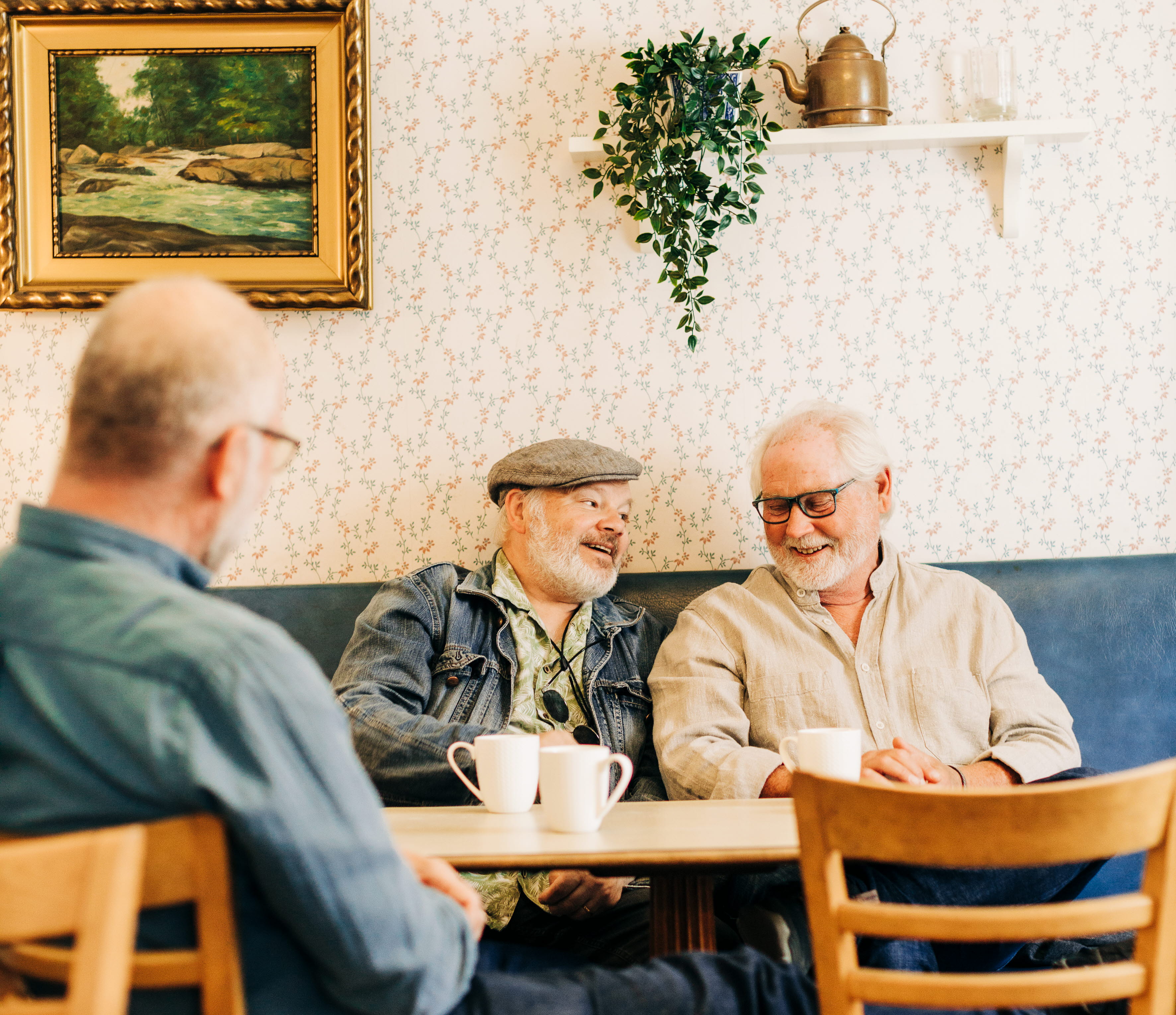 People inside a cafe.