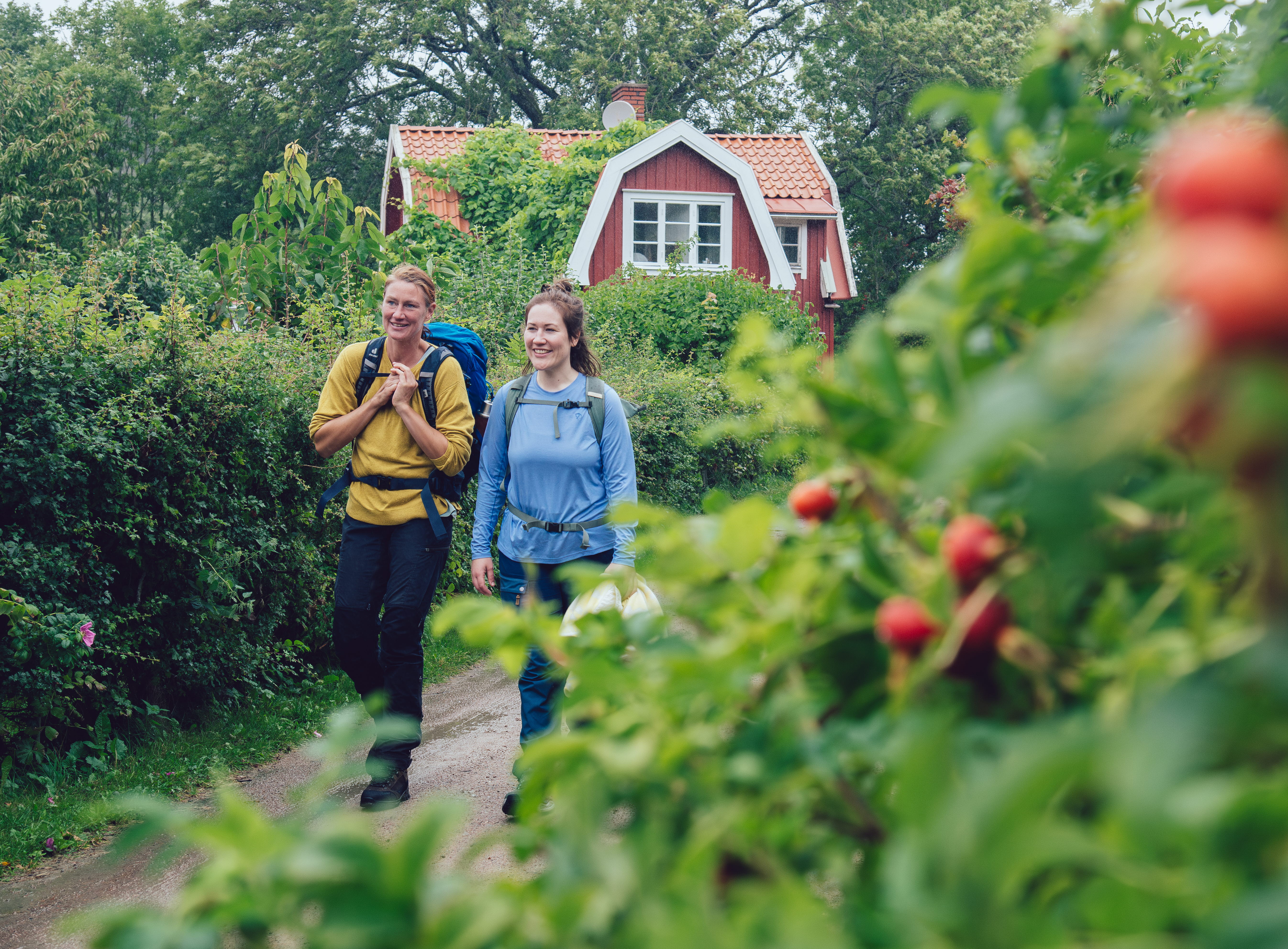 Women walking in nature.