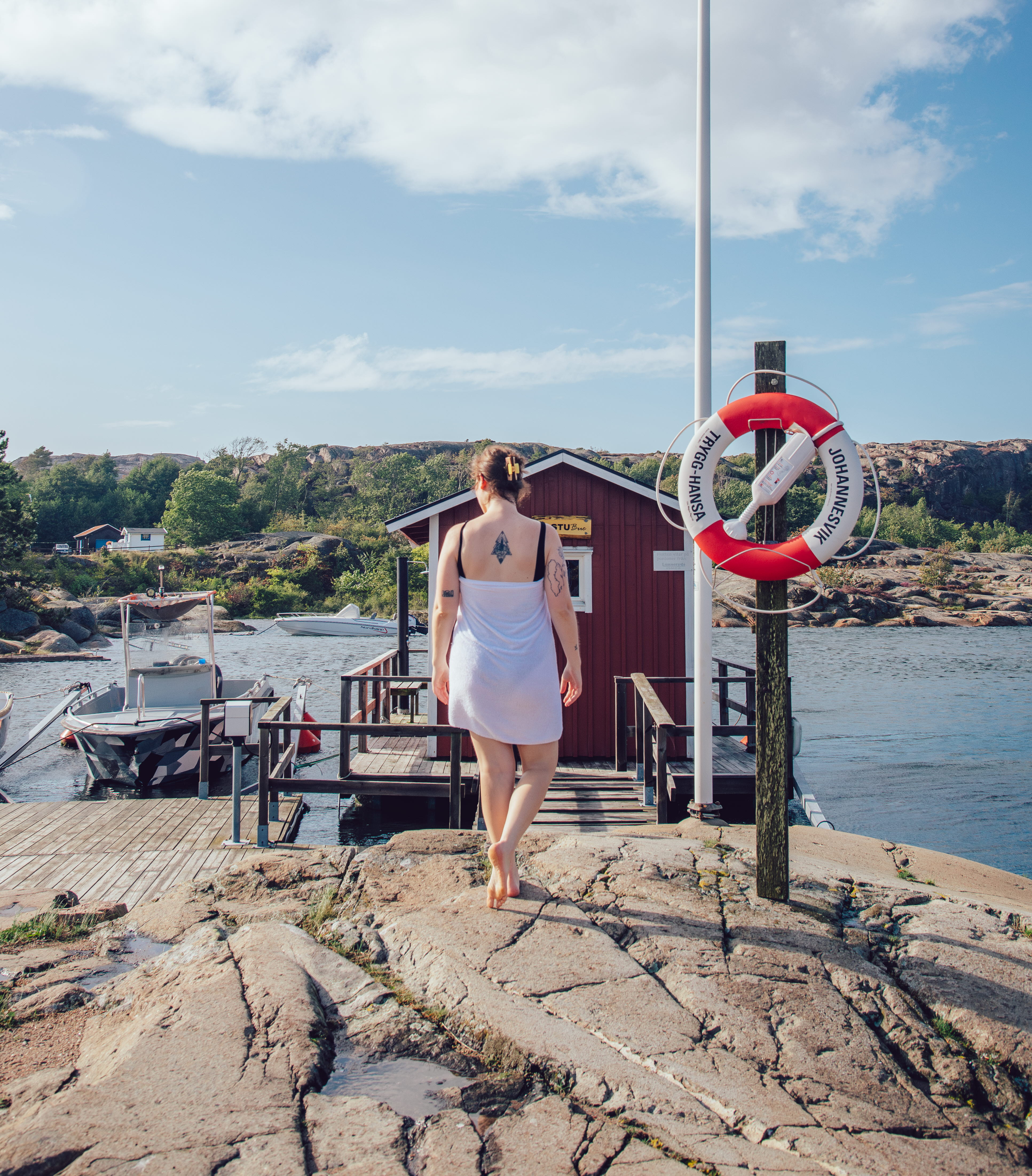 Women bathing in the sea.