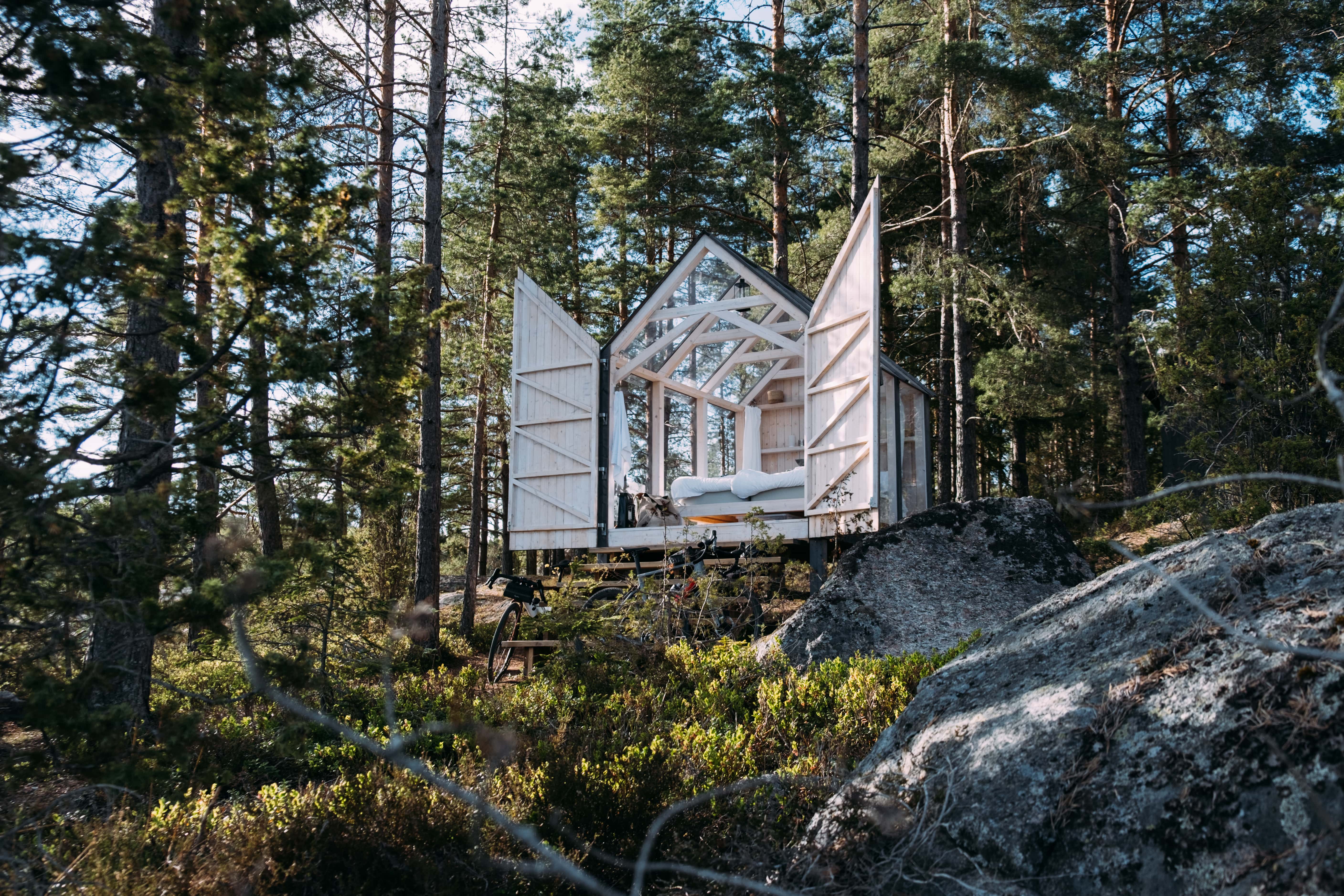 Glass cabin in West Sweden