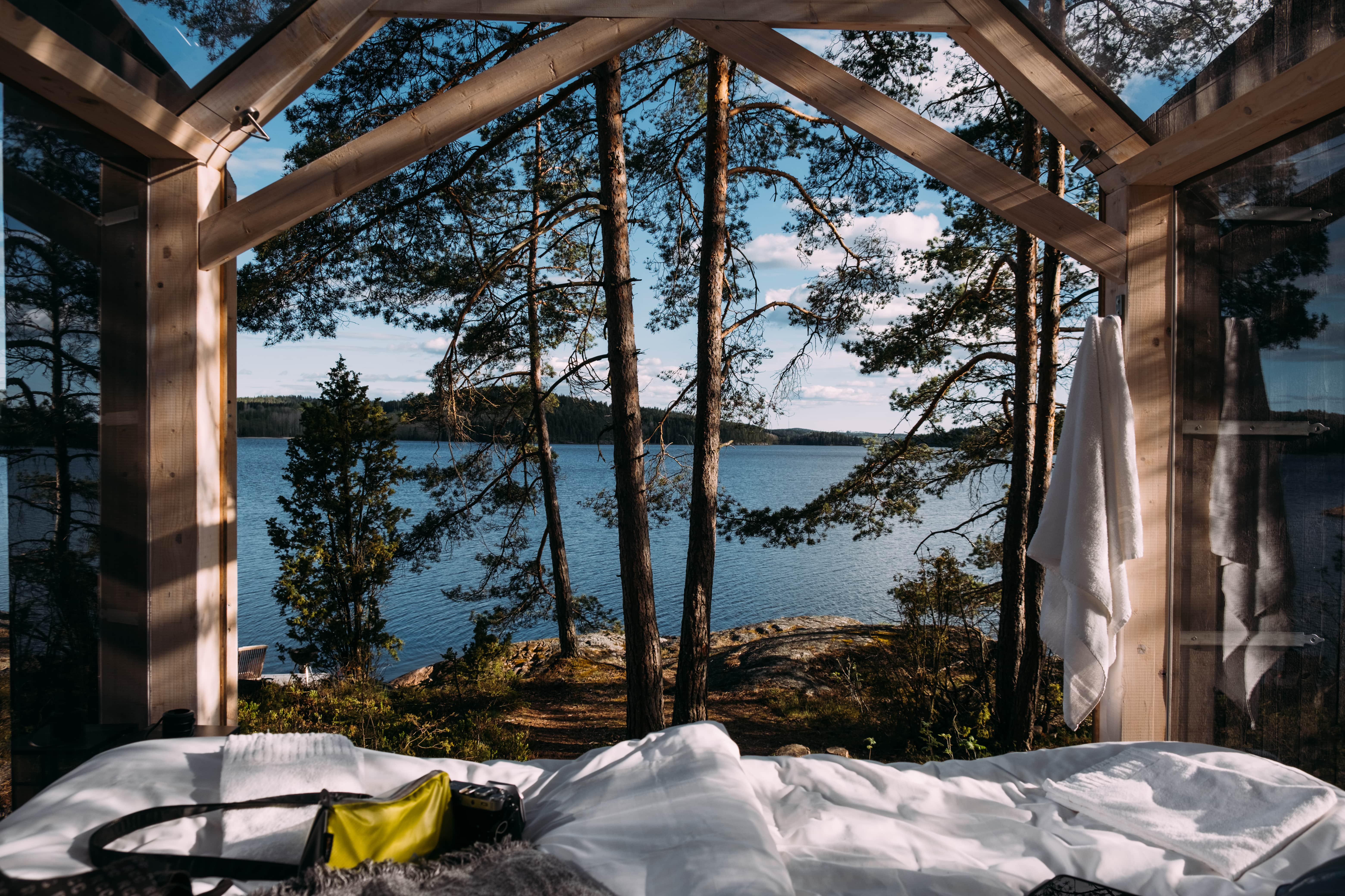 Glass cabin in West Sweden