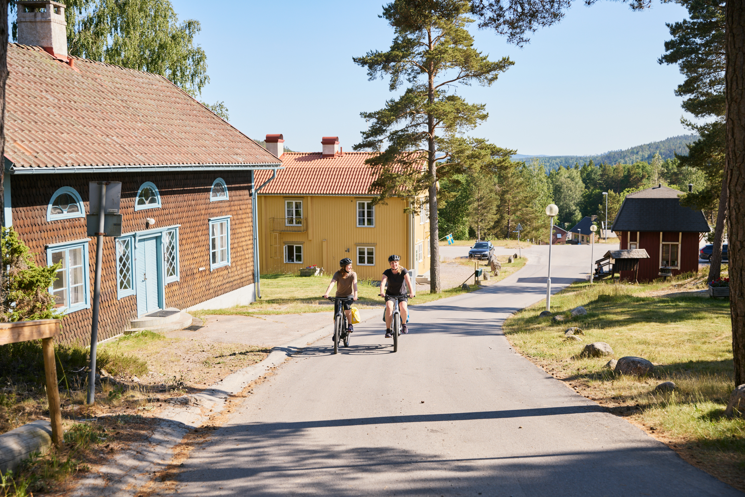 Group of people cycling.