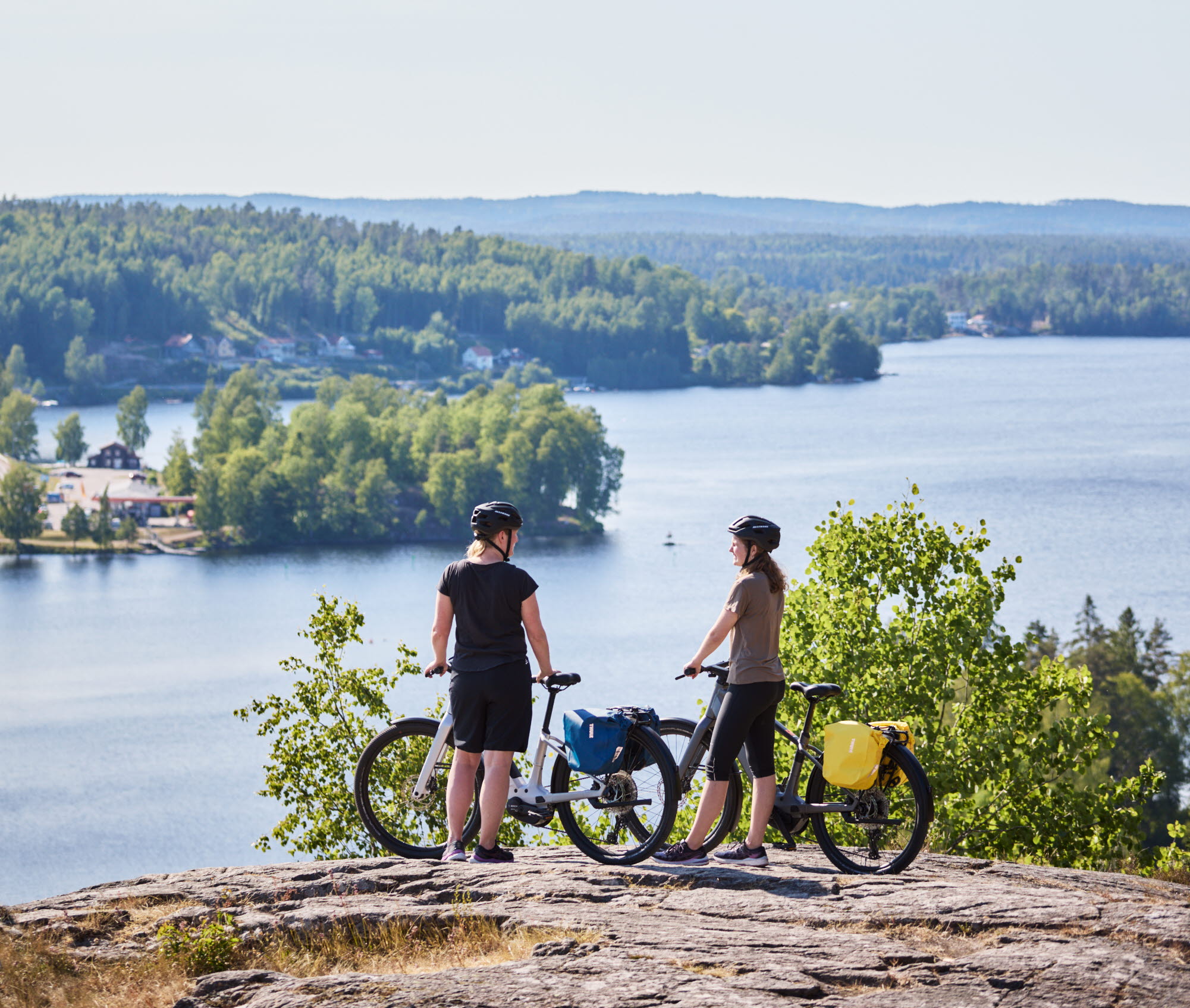 Group of people cycling.