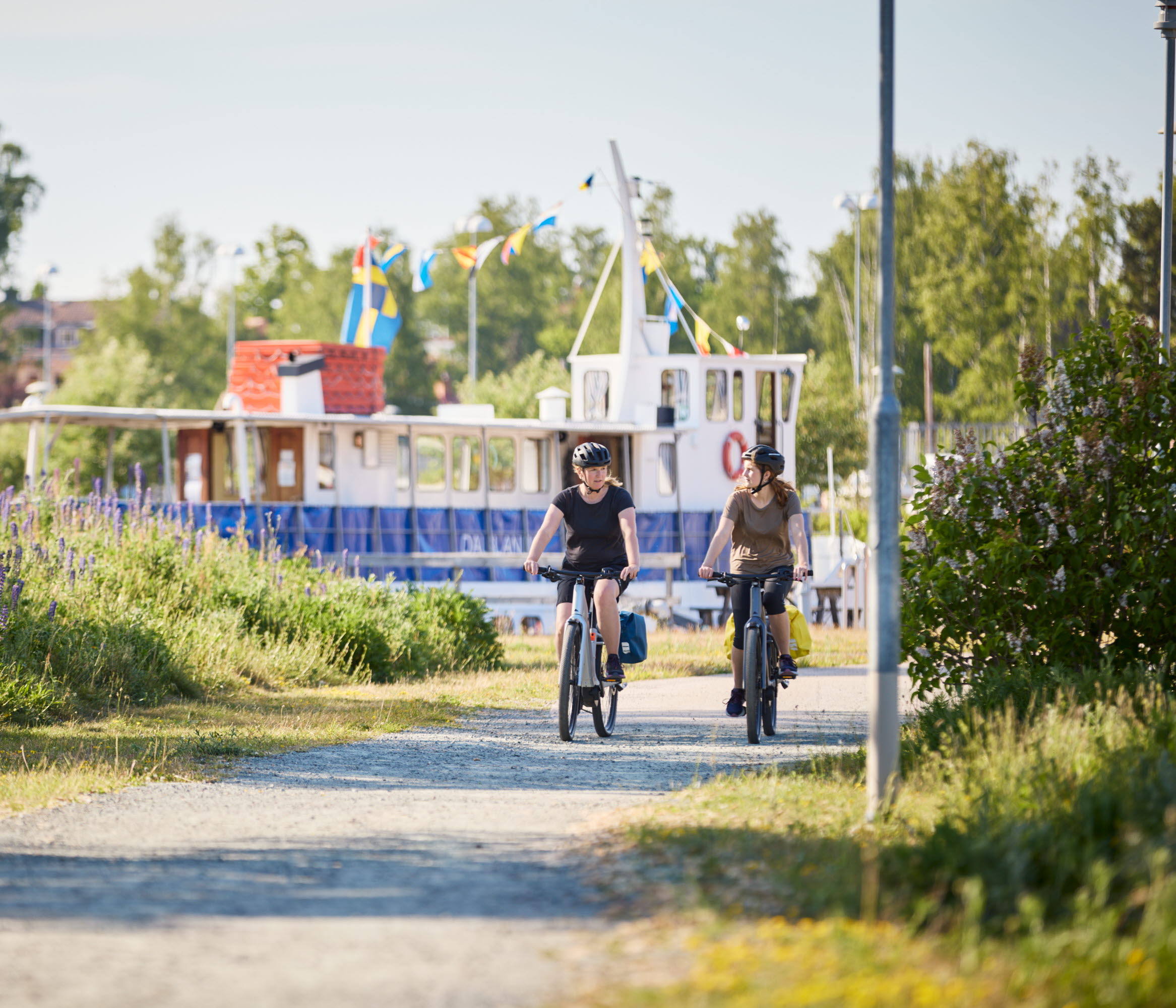 Group of people cycling.