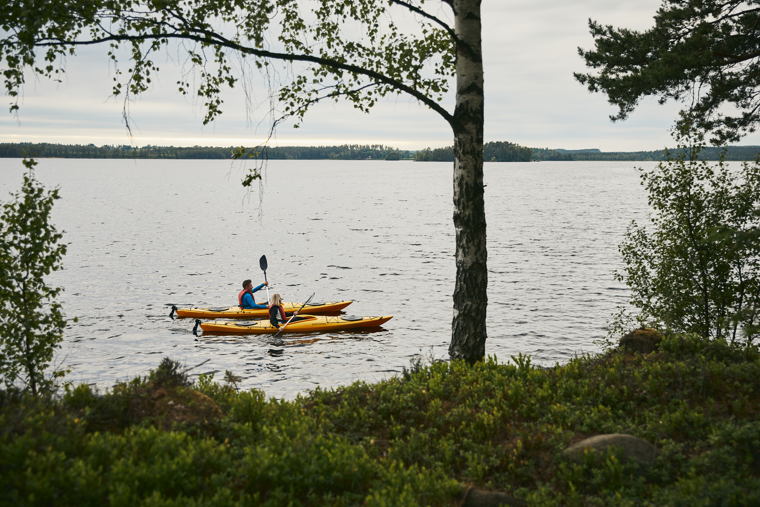 Kajak vid Erikson Cottage