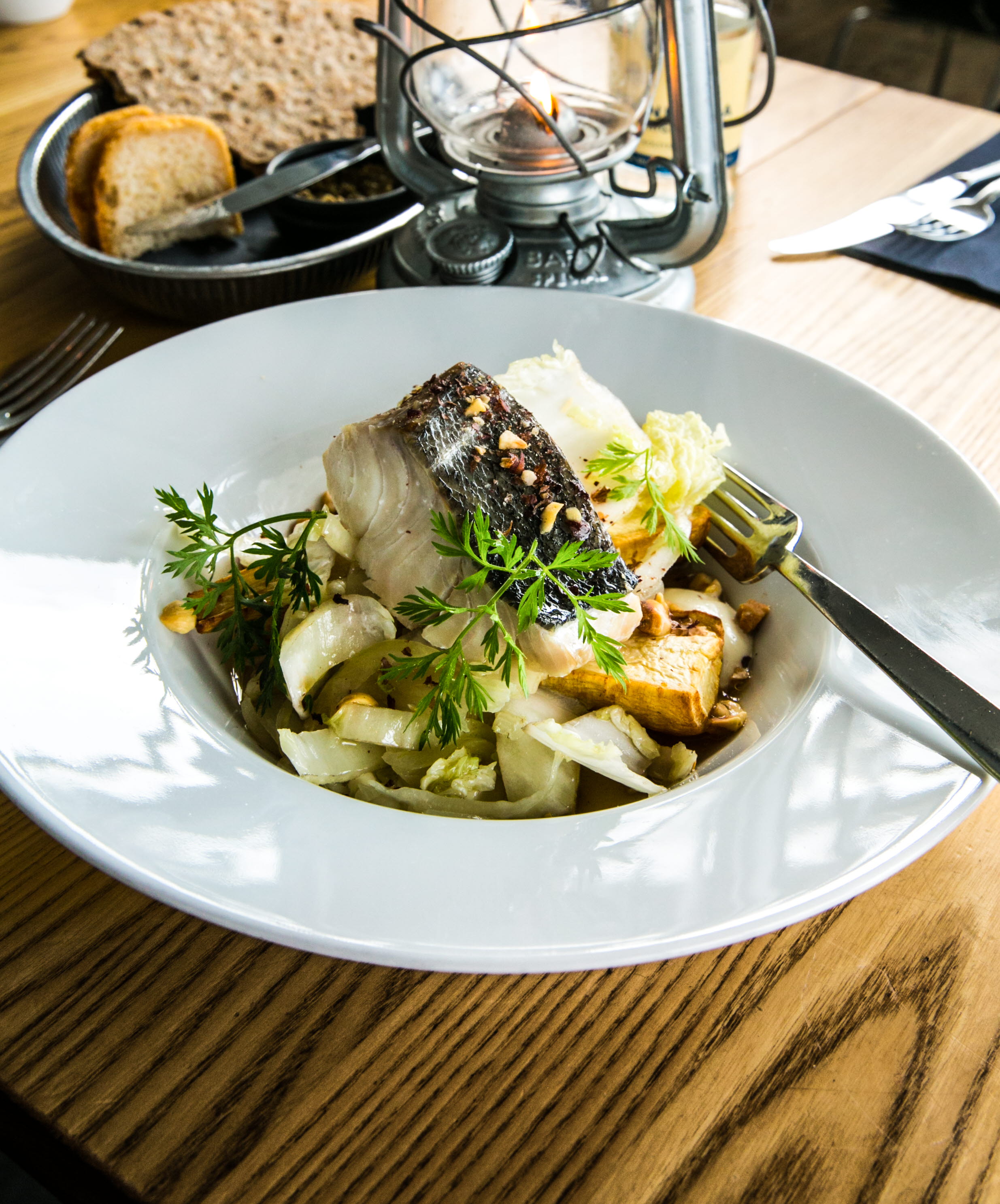 Fish dish at the restaurant Vatten 