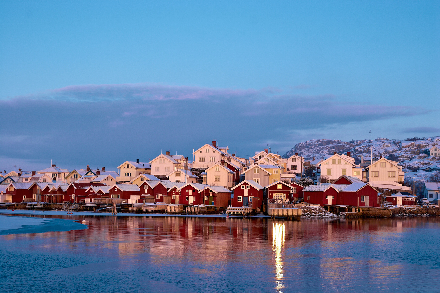 Fishing village during winter