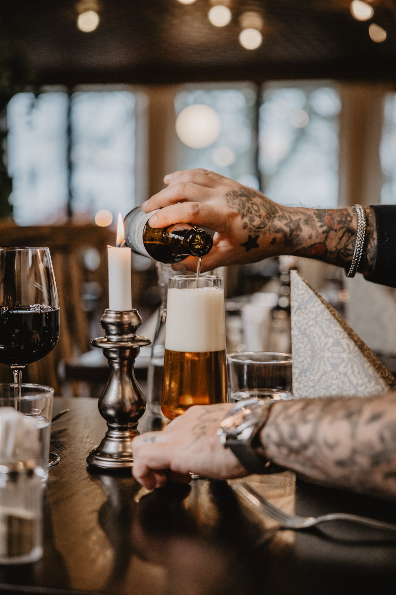 People in a restaurant environment.