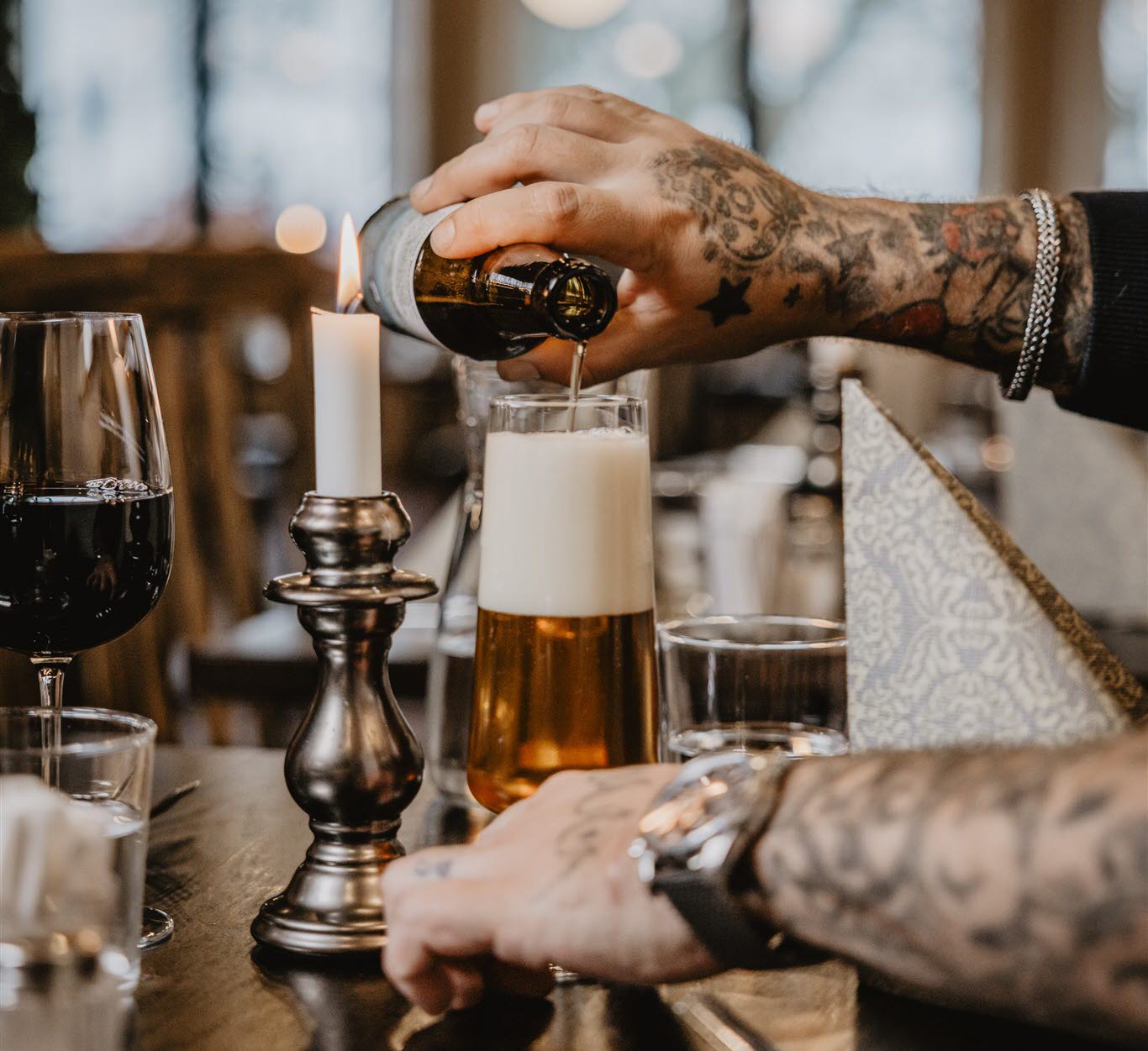 People in a restaurant environment.