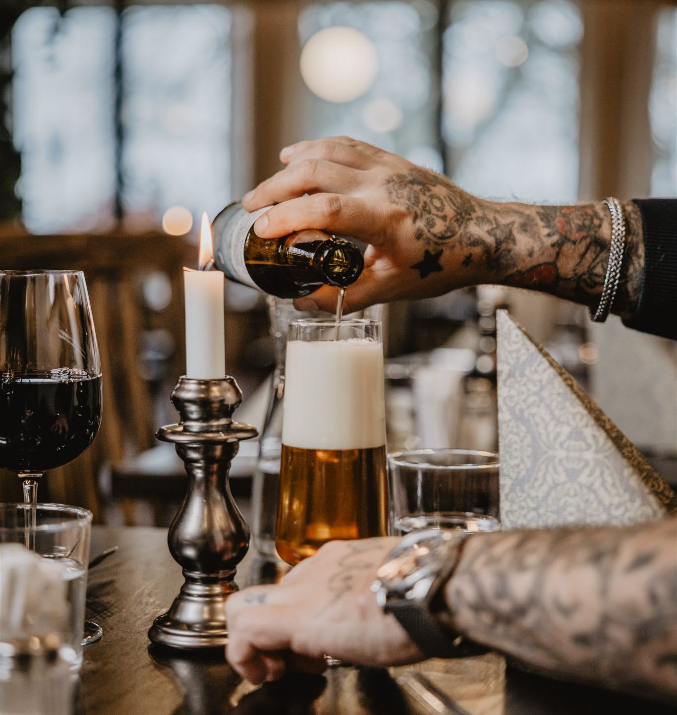 People in a restaurant environment.