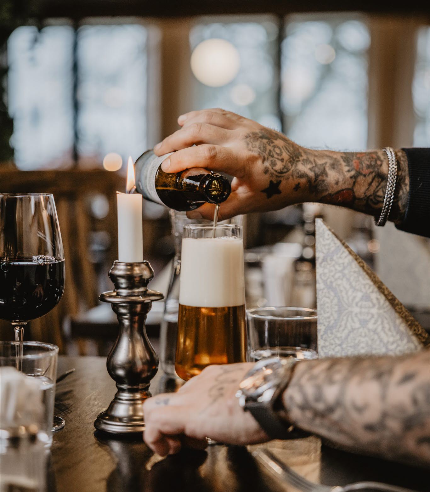 People in a restaurant environment.