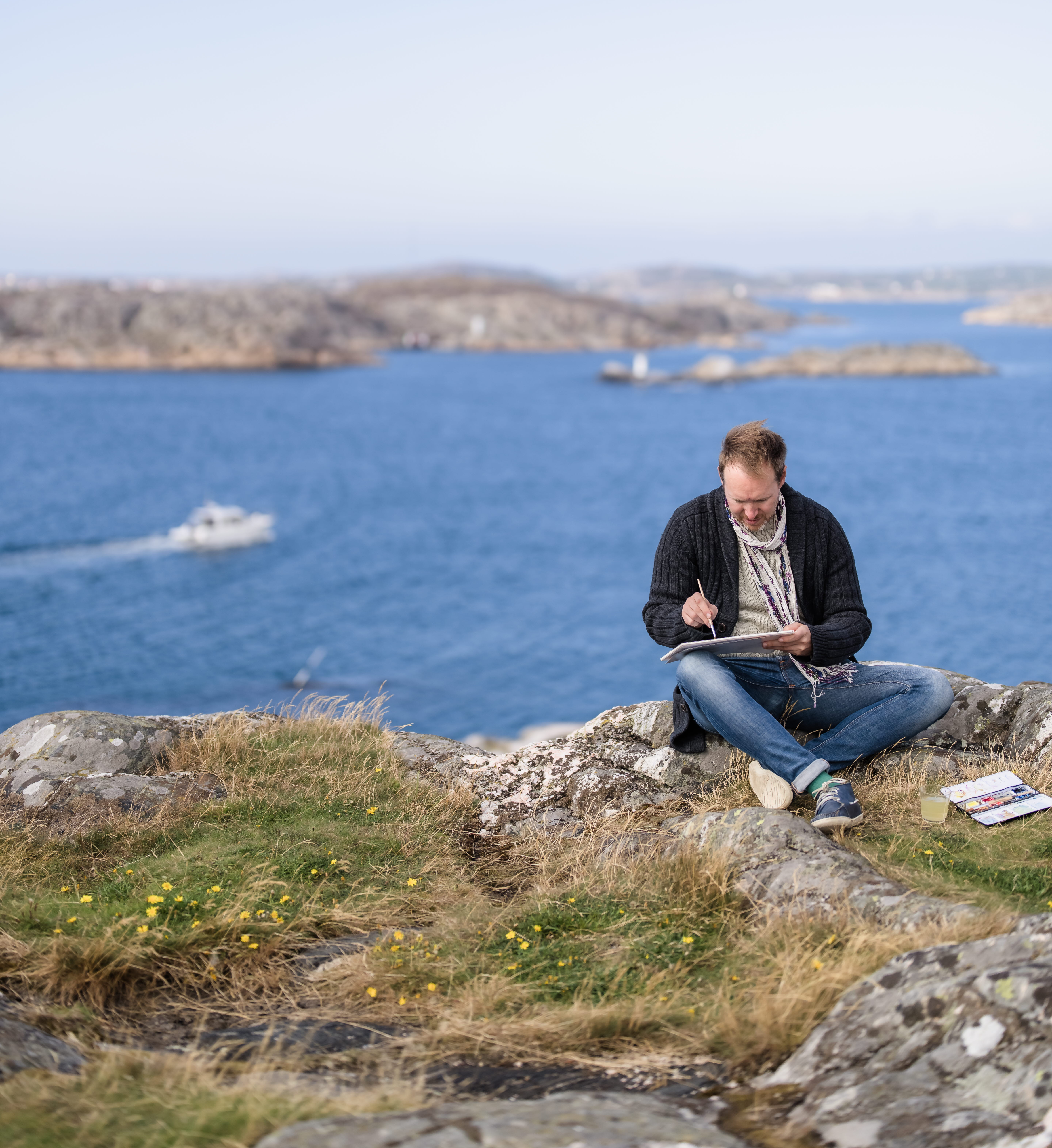 Painting outside Nordic Watercolour Museum