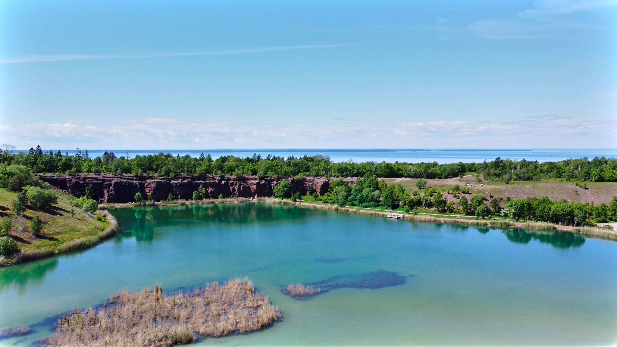 Cykla vid Kalkstensbrottet på Kinnekulle