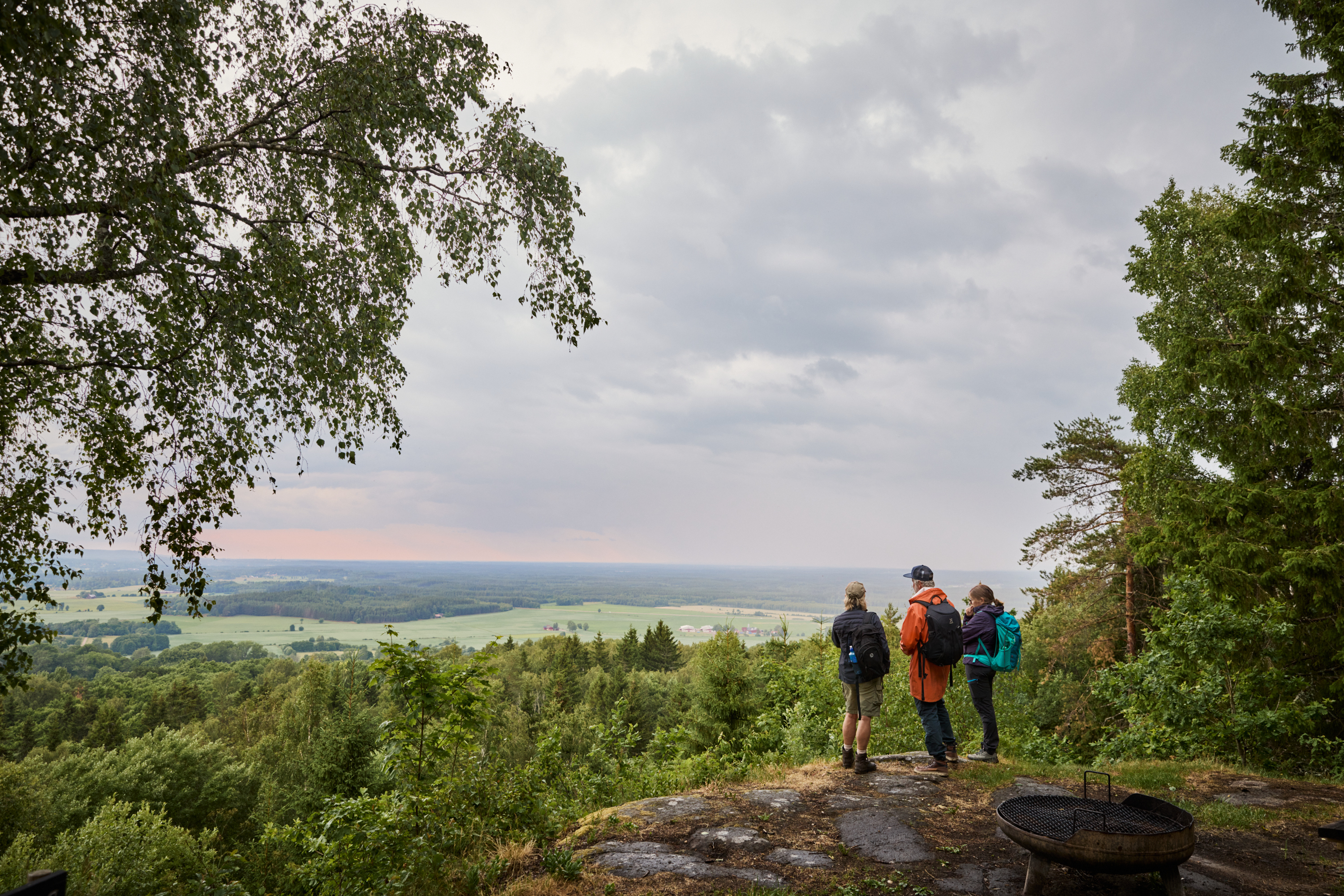 People standing at a viewpoint.