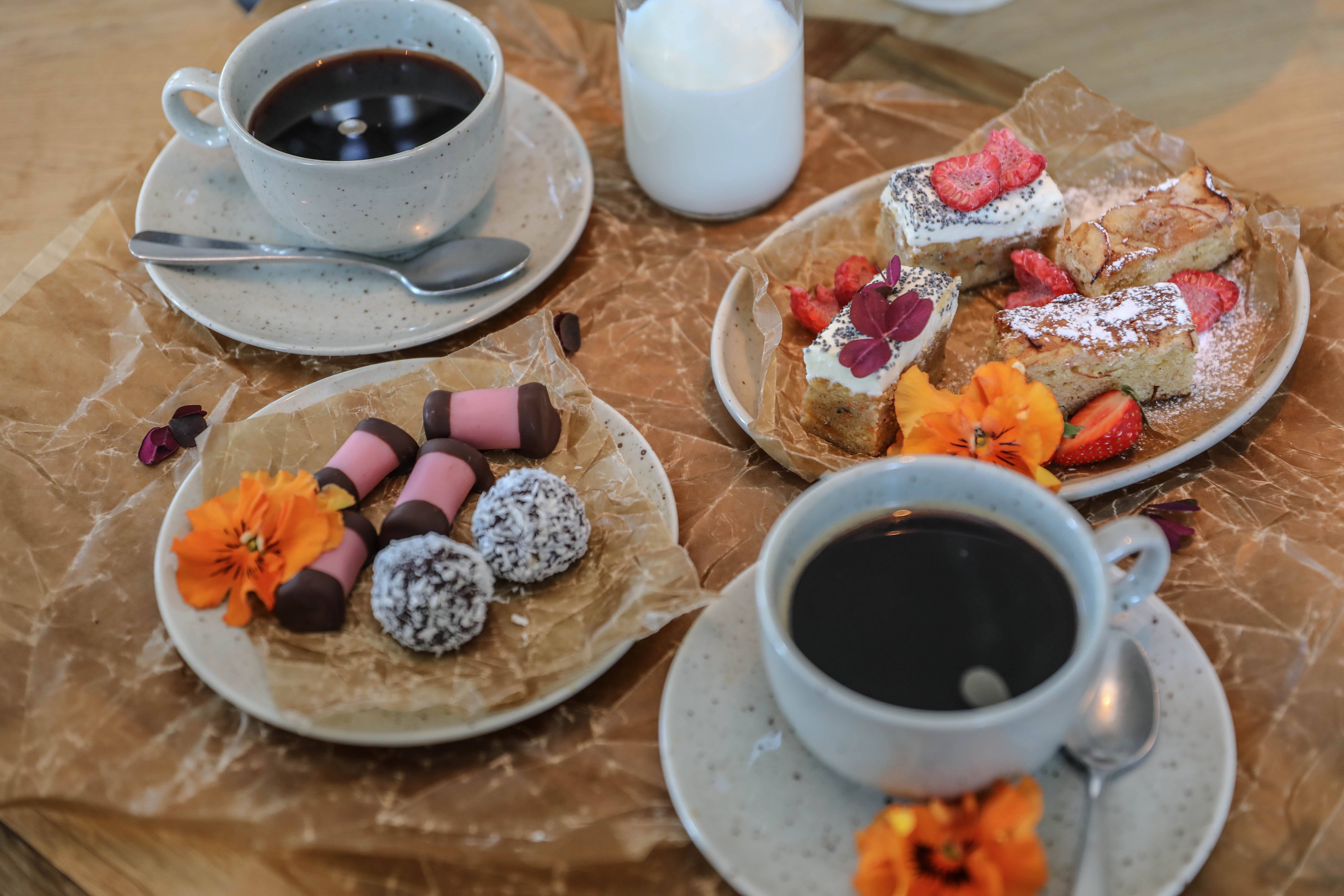 Swedish fika on plates.