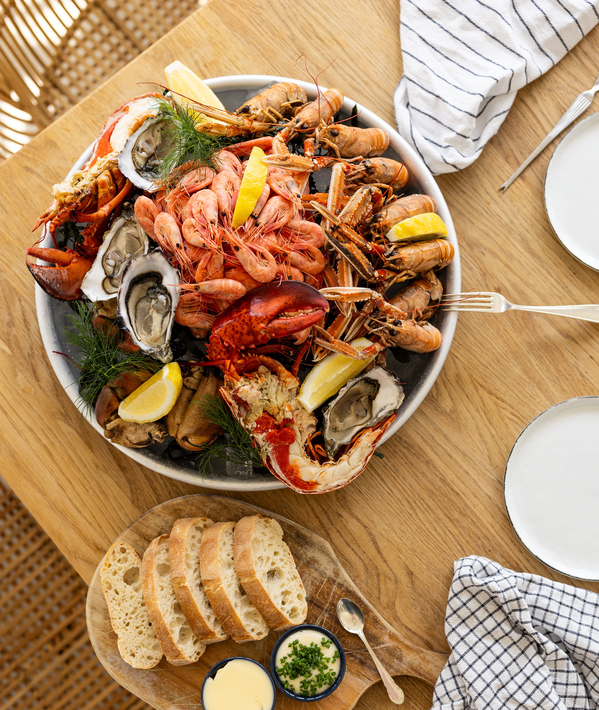 Skaldjur i restaurangen hos Hotel Strana.