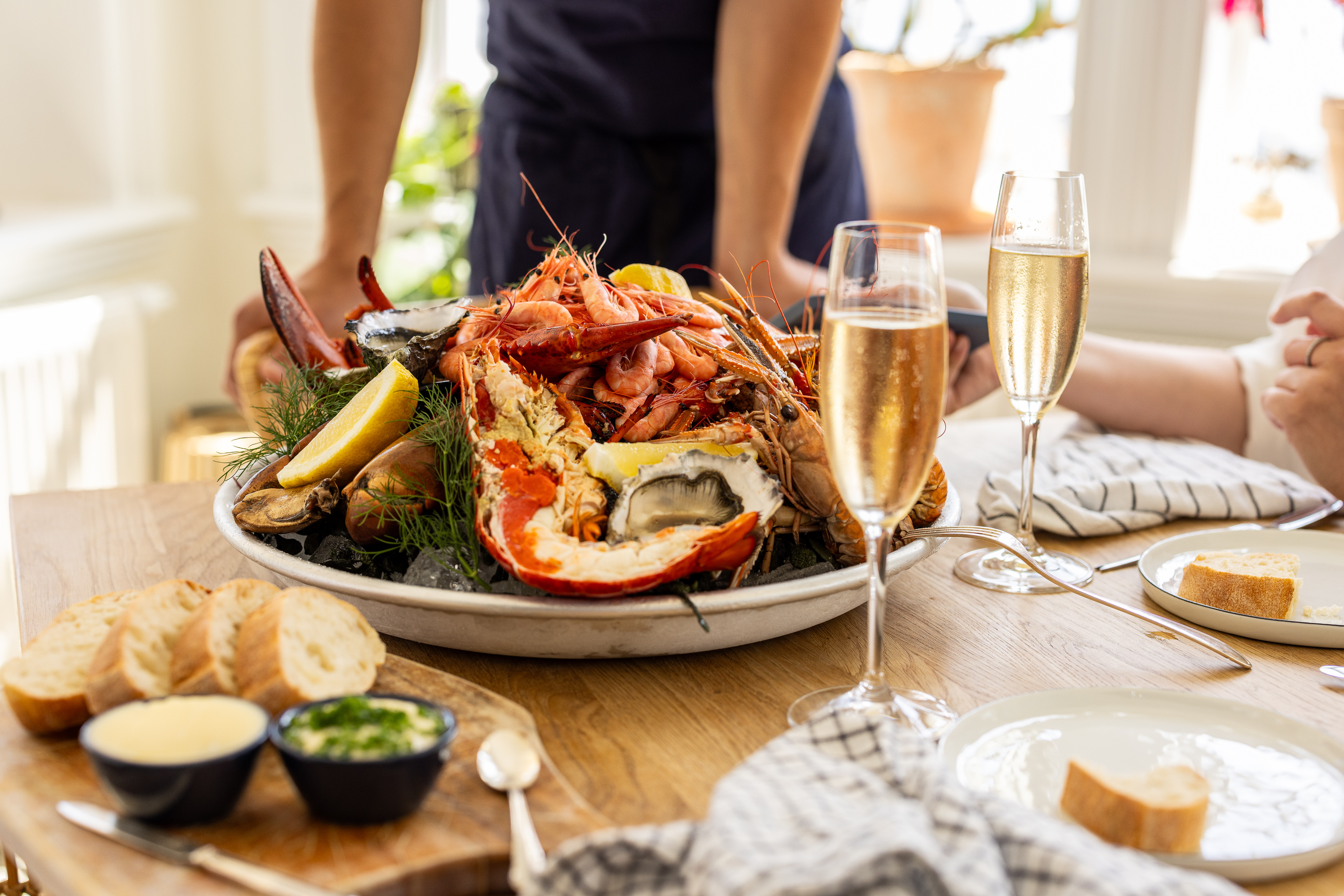 Skaldjur i restaurangen hos Hotel Strana.