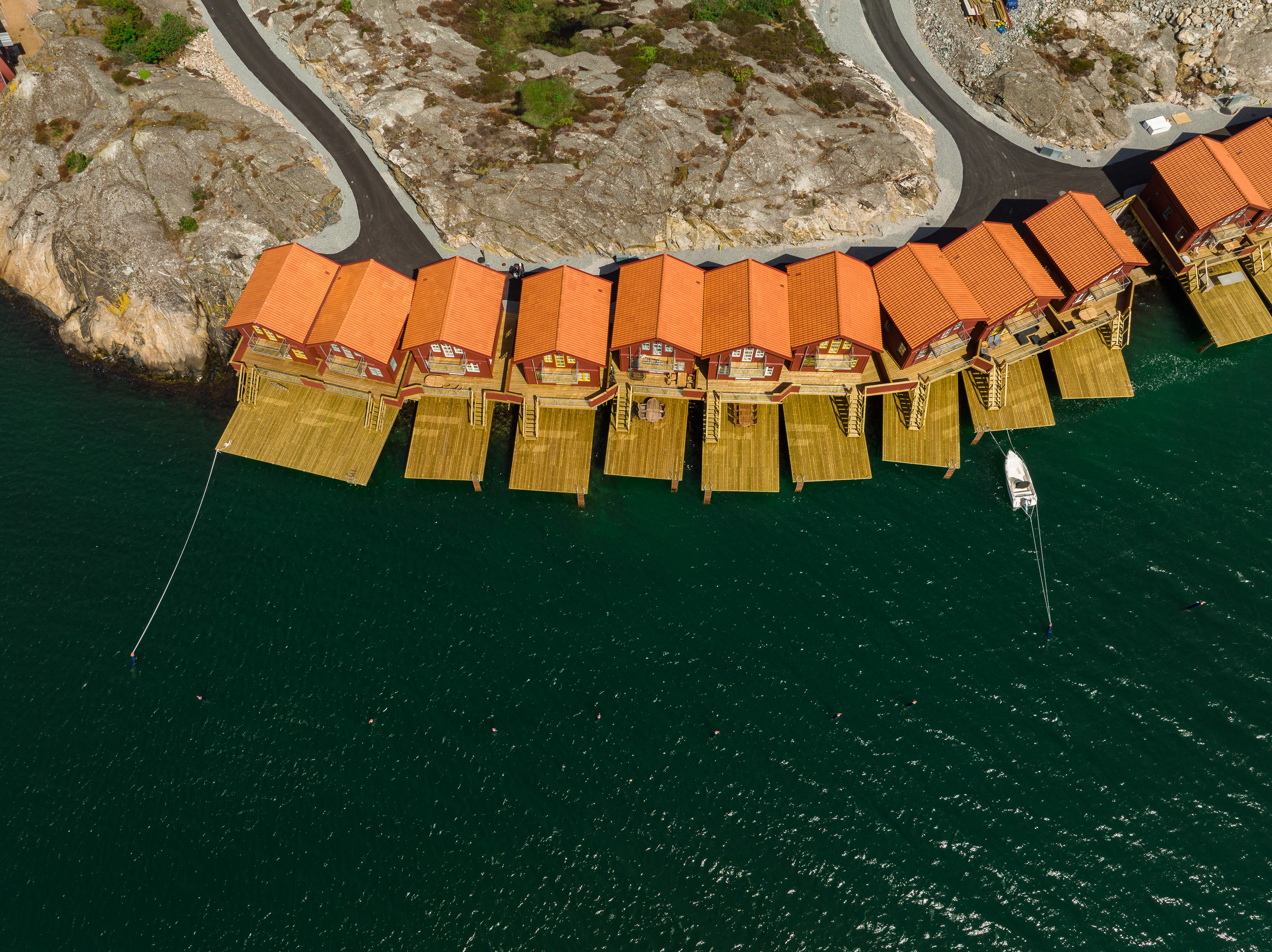 Flygbild över Hotel Strana.