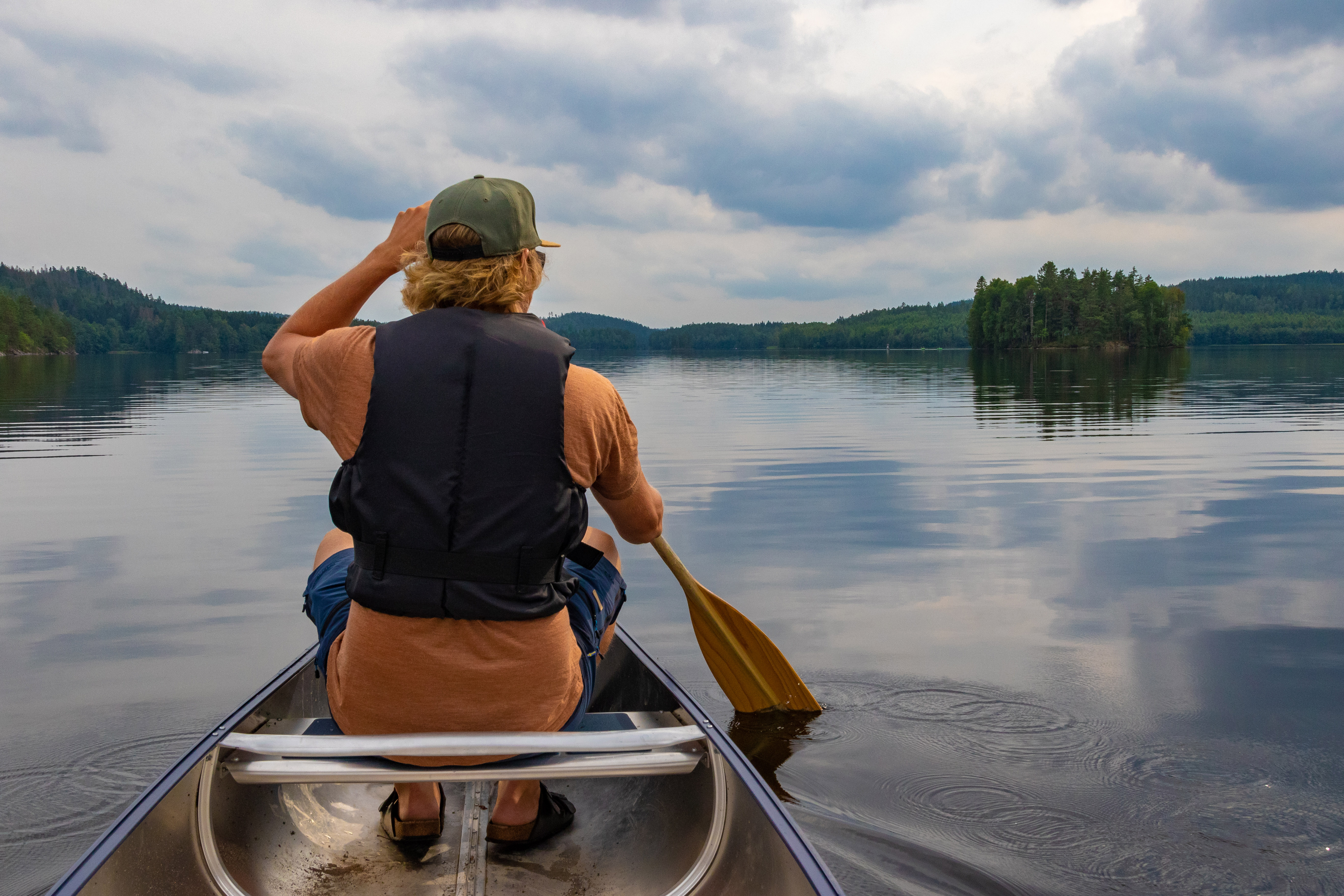 Paddling in Ragnerudssjön.